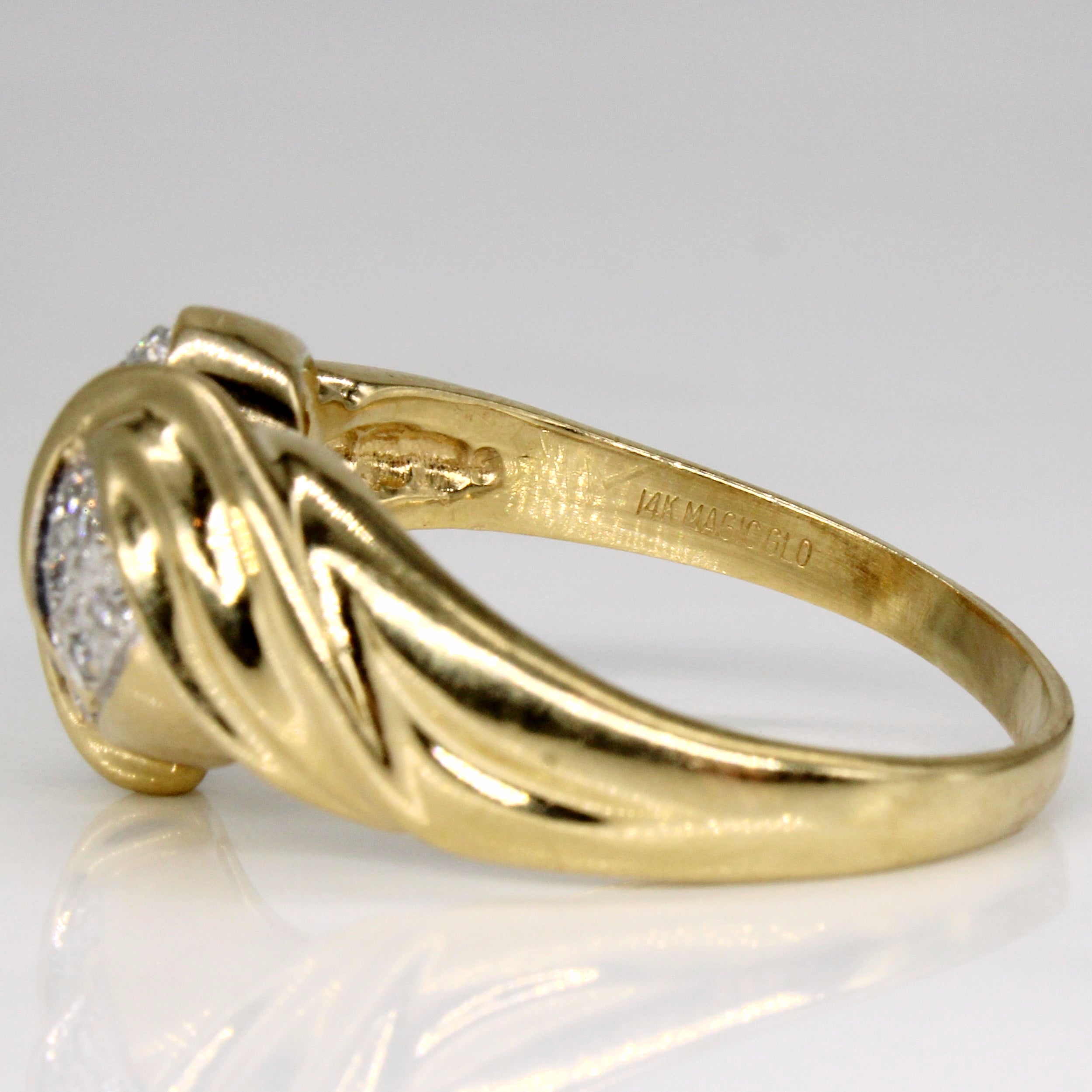 Diamond Pave Heart 14k Ring | 0.09ctw | SZ 11 |