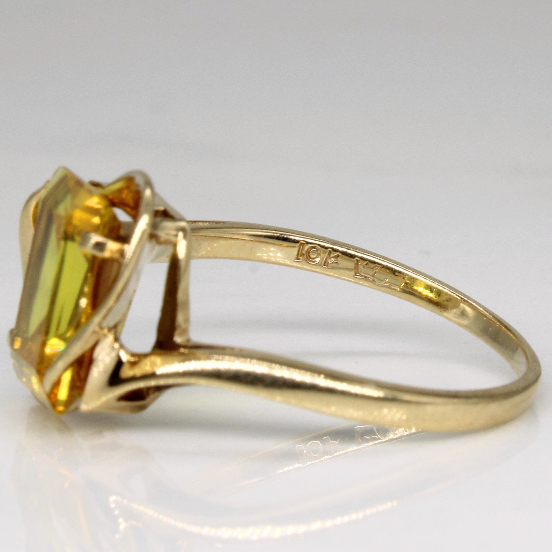 Synthetic Yellow Sapphire Cocktail Ring | 3.64ct | SZ 8 |