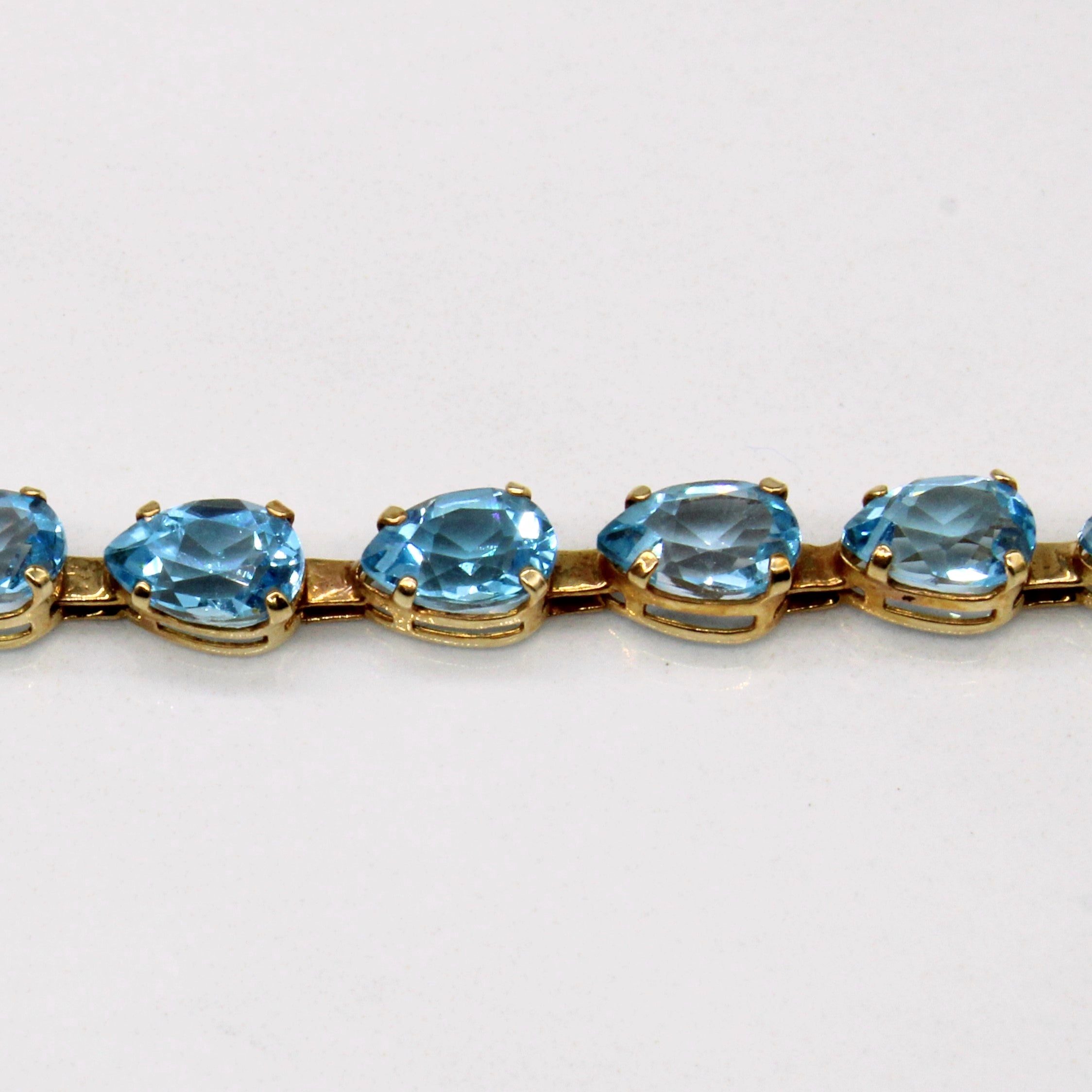 Blue Topaz 14k Bracelet | 11ctw | 7.25" |