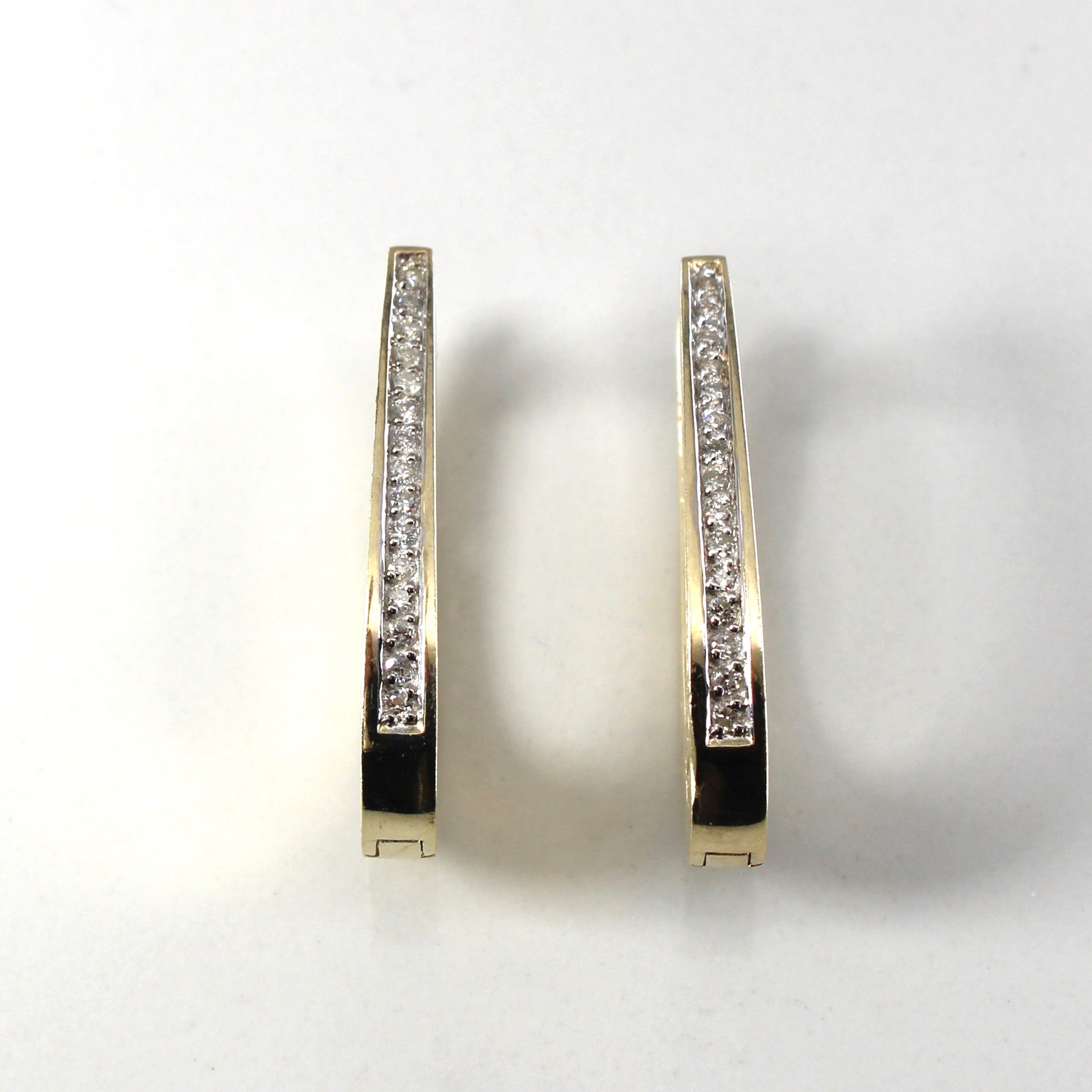 Pave Diamond Hoop Earrings | 0.15ctw |