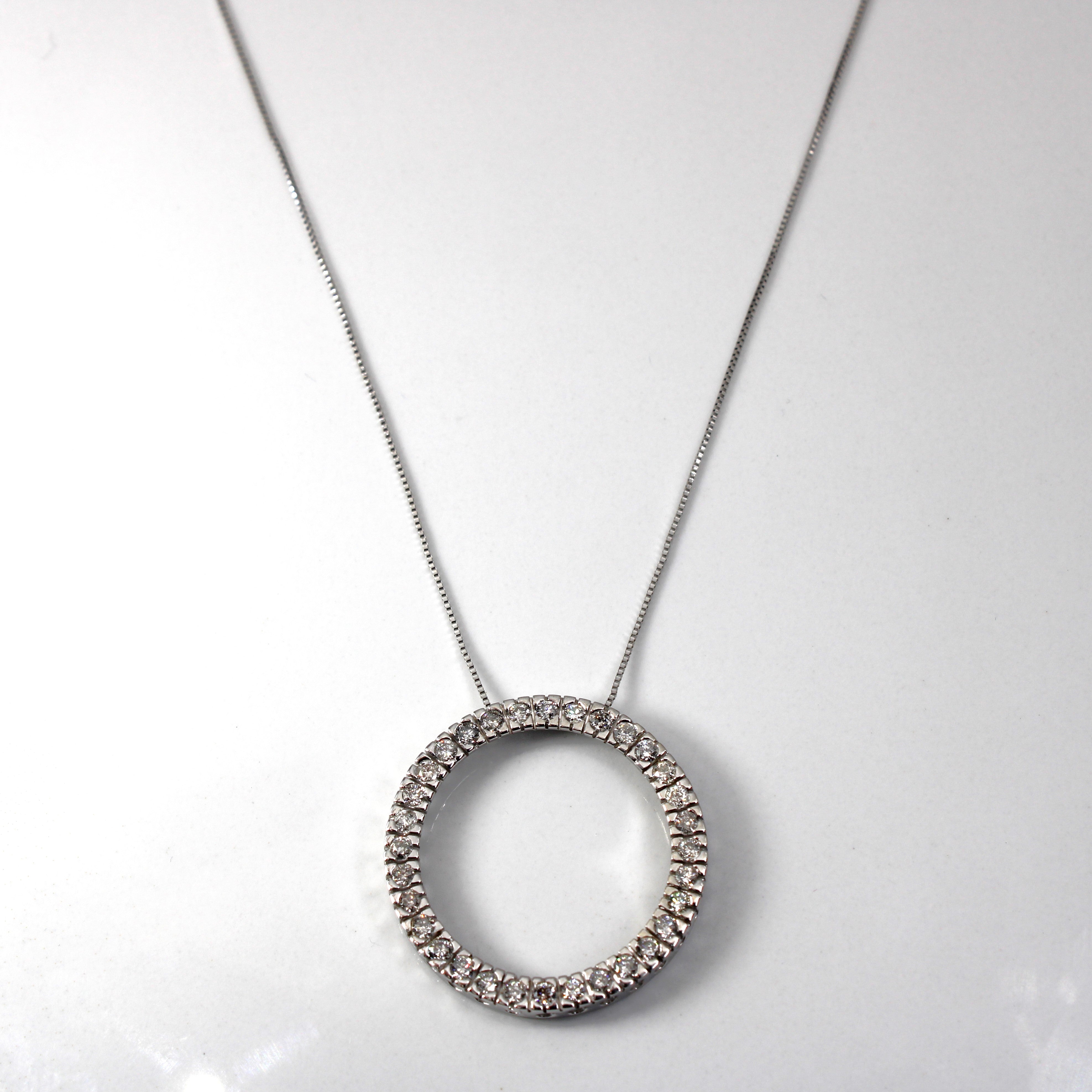 Diamond Eternity Pendant Necklace | 0.96ctw |19"|