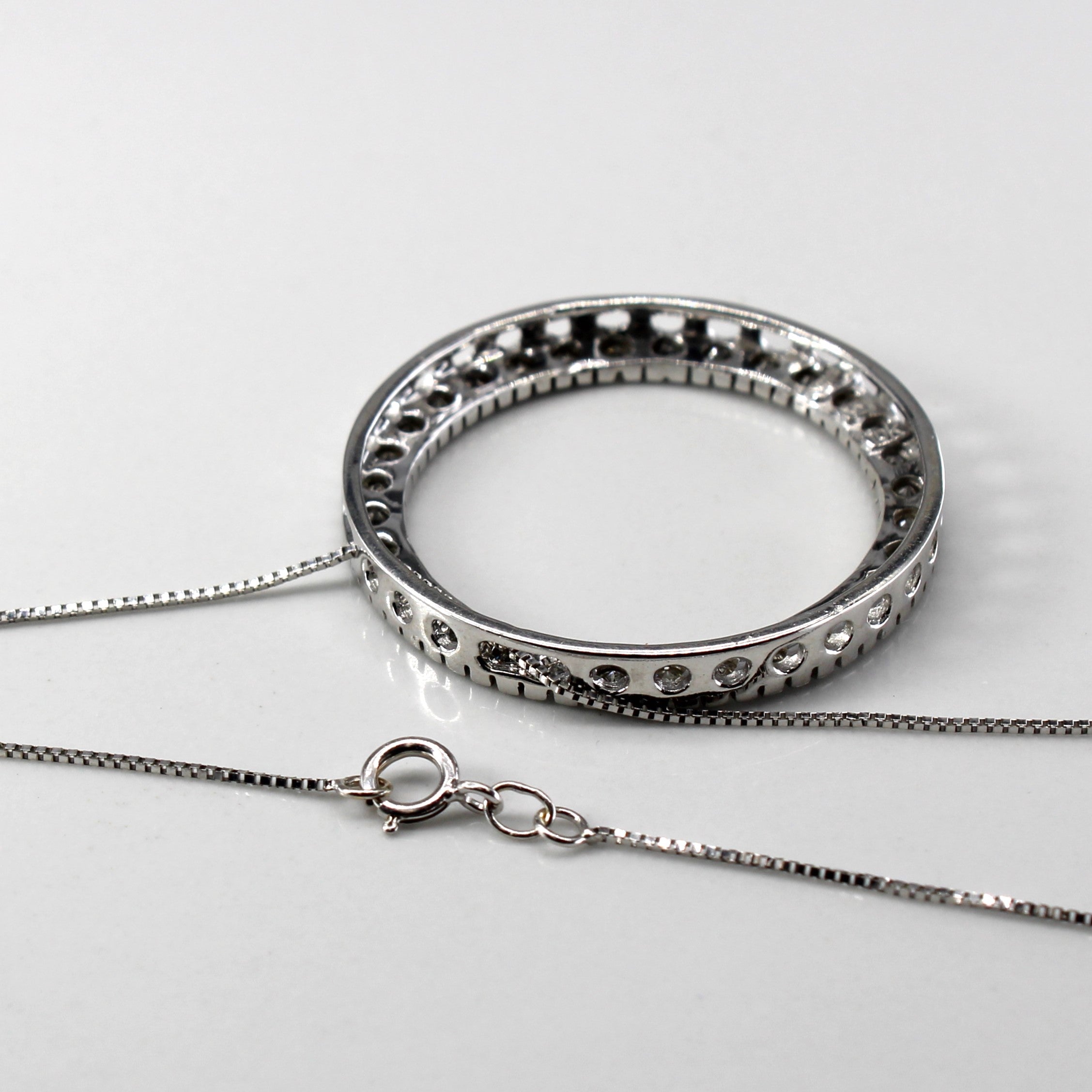 Diamond Eternity Pendant Necklace | 0.96ctw |19"|