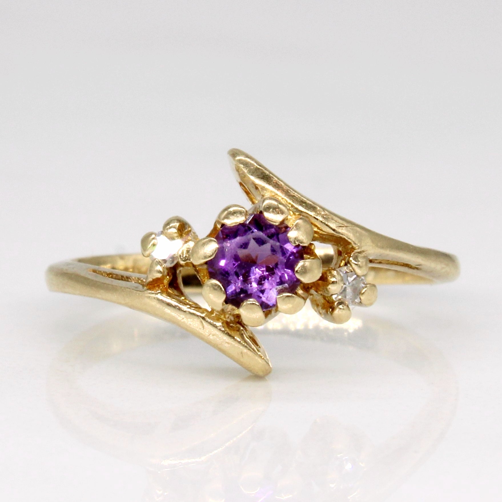 Amethyst & Diamond Ring | 0.16ct, 0.01ctw | SZ 2.25 |