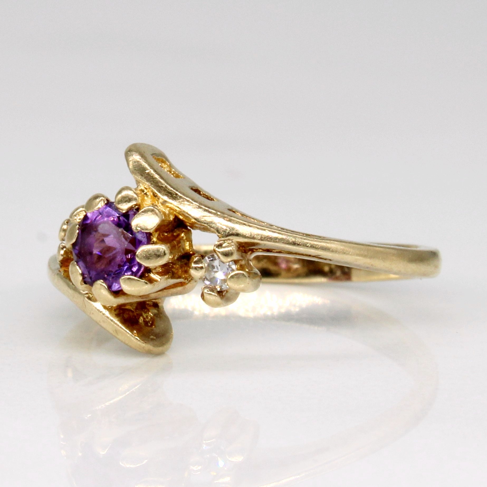 Amethyst & Diamond Ring | 0.16ct, 0.01ctw | SZ 2.25 |