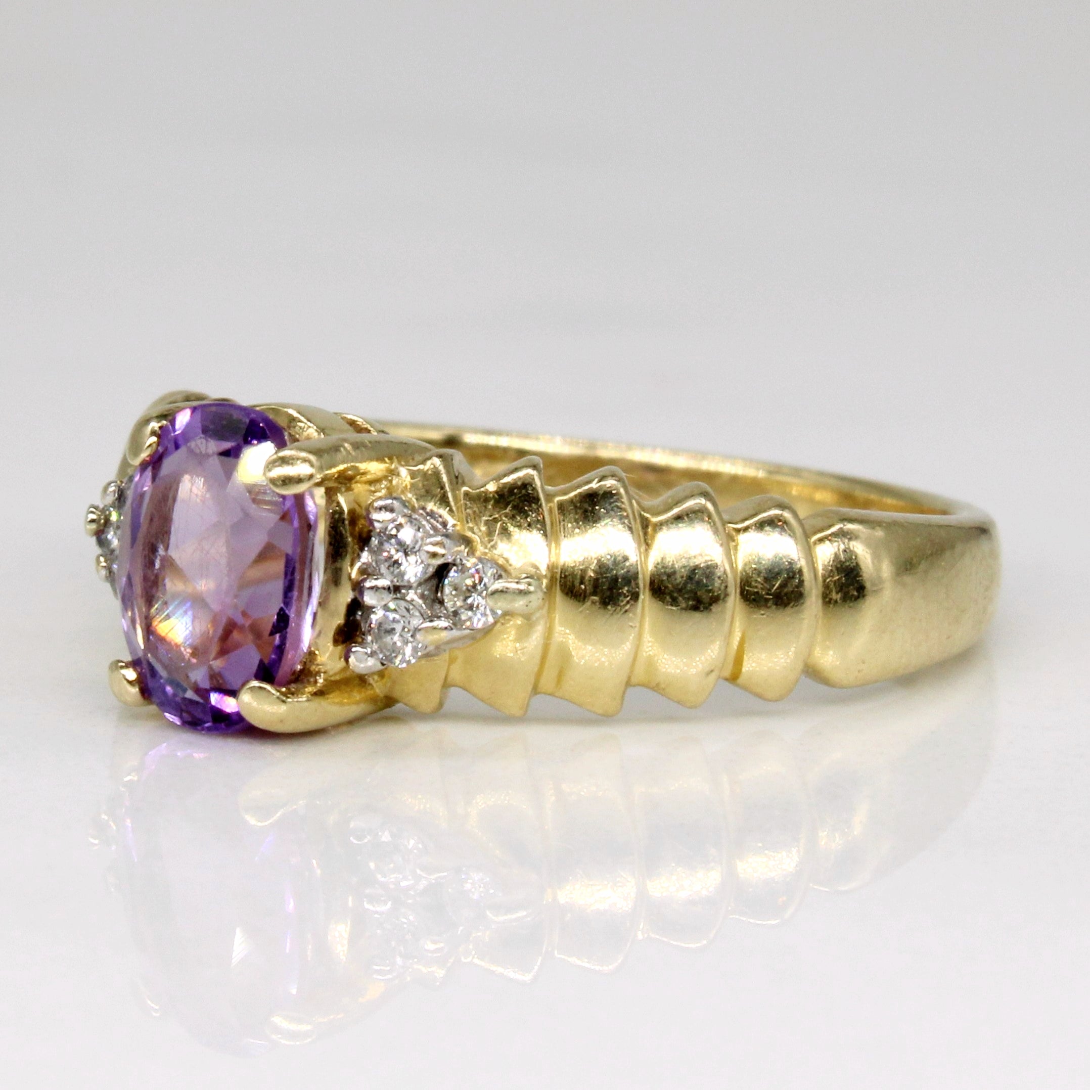 Amethyst & Diamond Ring | 0.55ct, 0.06ctw | SZ 6.25 |