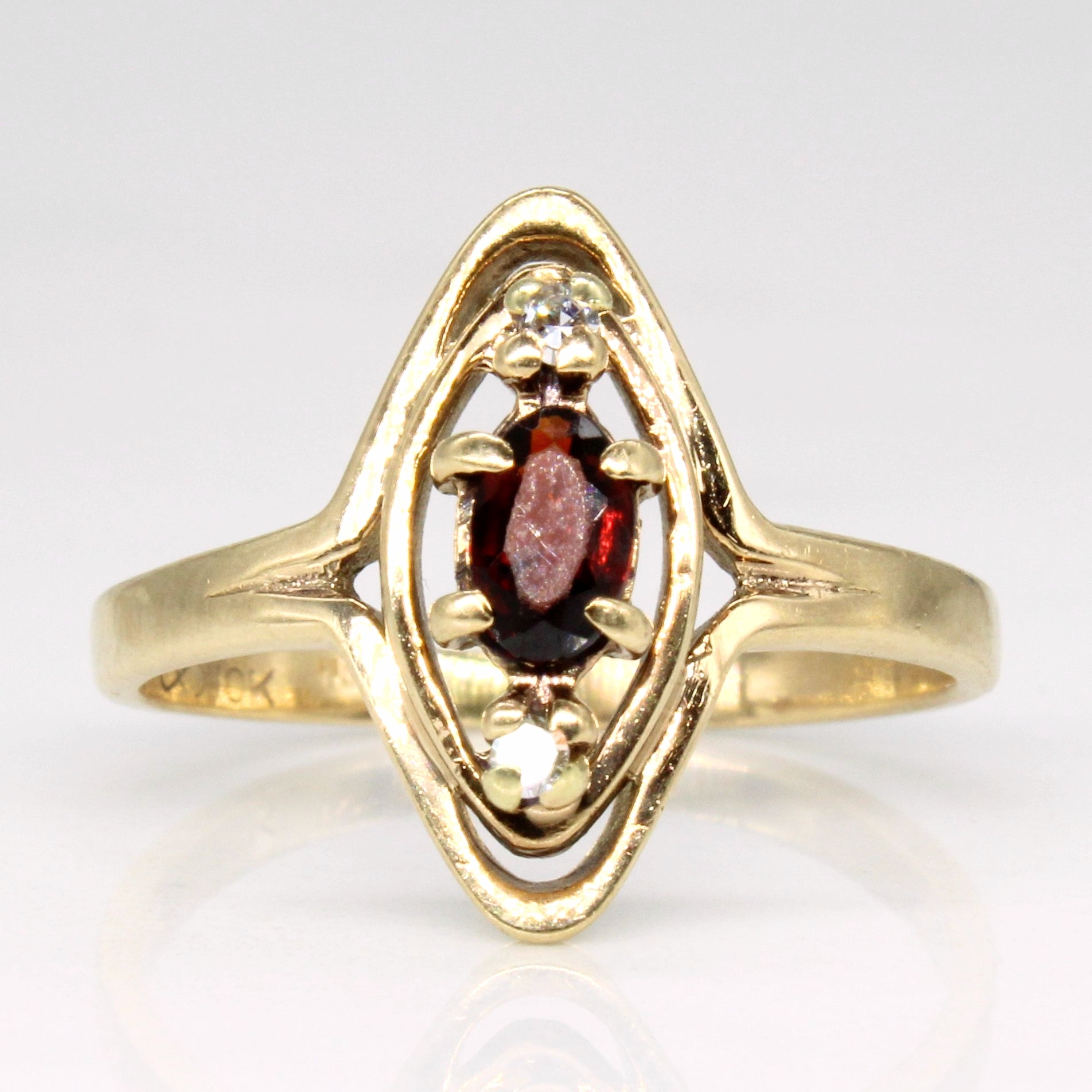 Garnet & Diamond Ring | 0.22ct, 0.02ctw | SZ 5.75 |