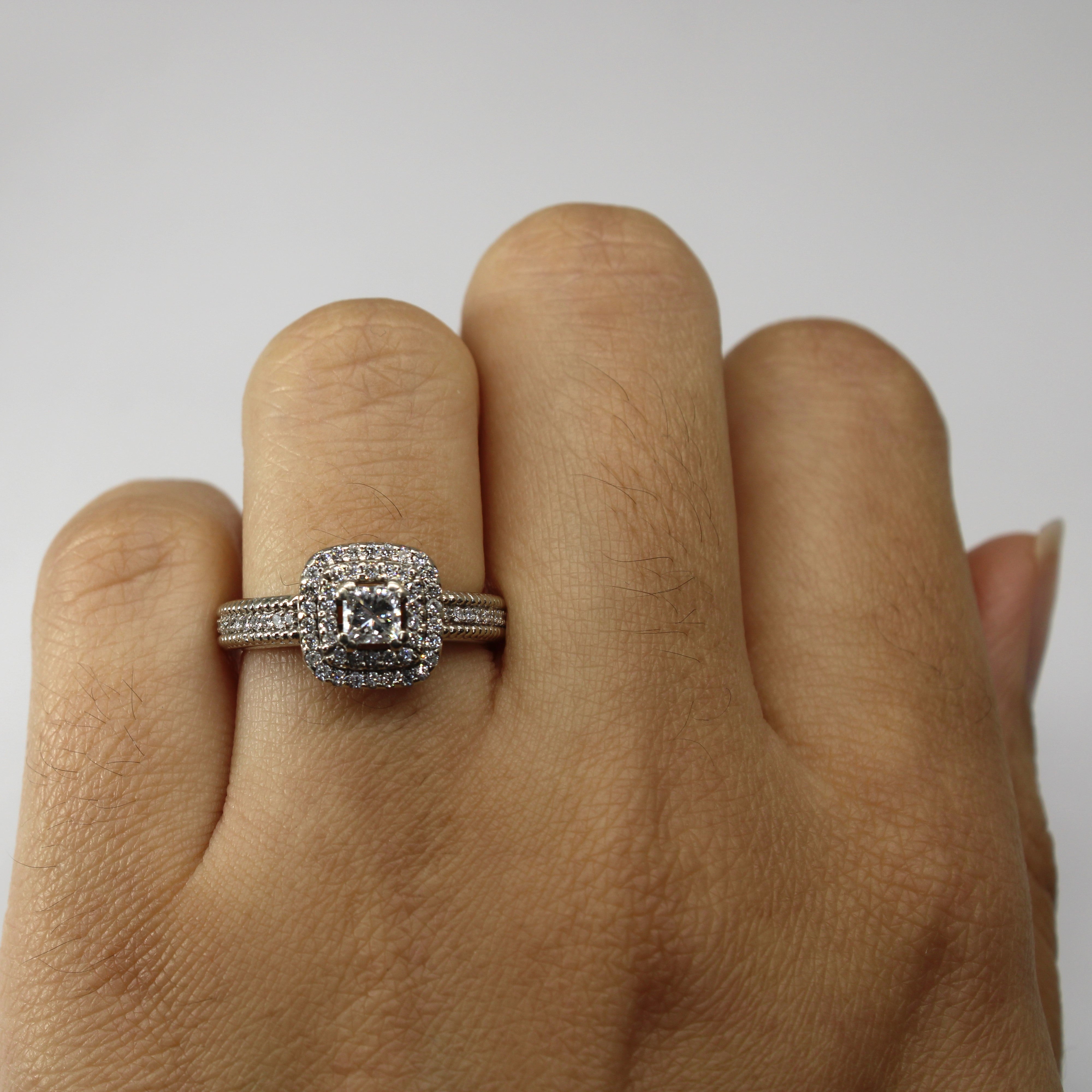 Halo Diamond Engagement Ring | 0.79ctw | SZ 5.75 |