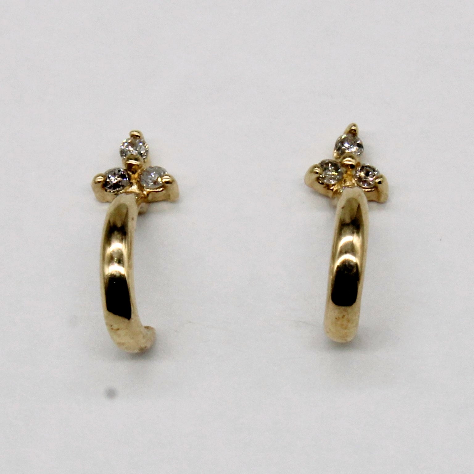 Diamond Half Hoop Earrings | 0.06ctw |