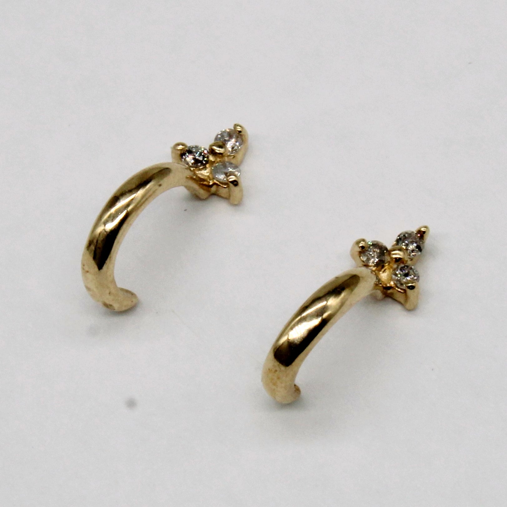 Diamond Half Hoop Earrings | 0.06ctw |