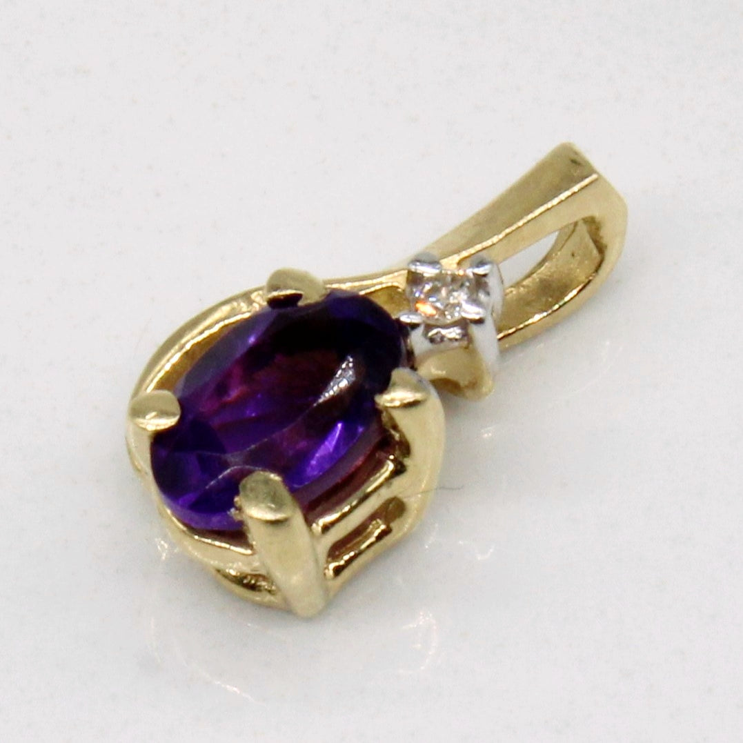 Amethyst & Diamond Pendant | 0.40ct, 0.01ct |