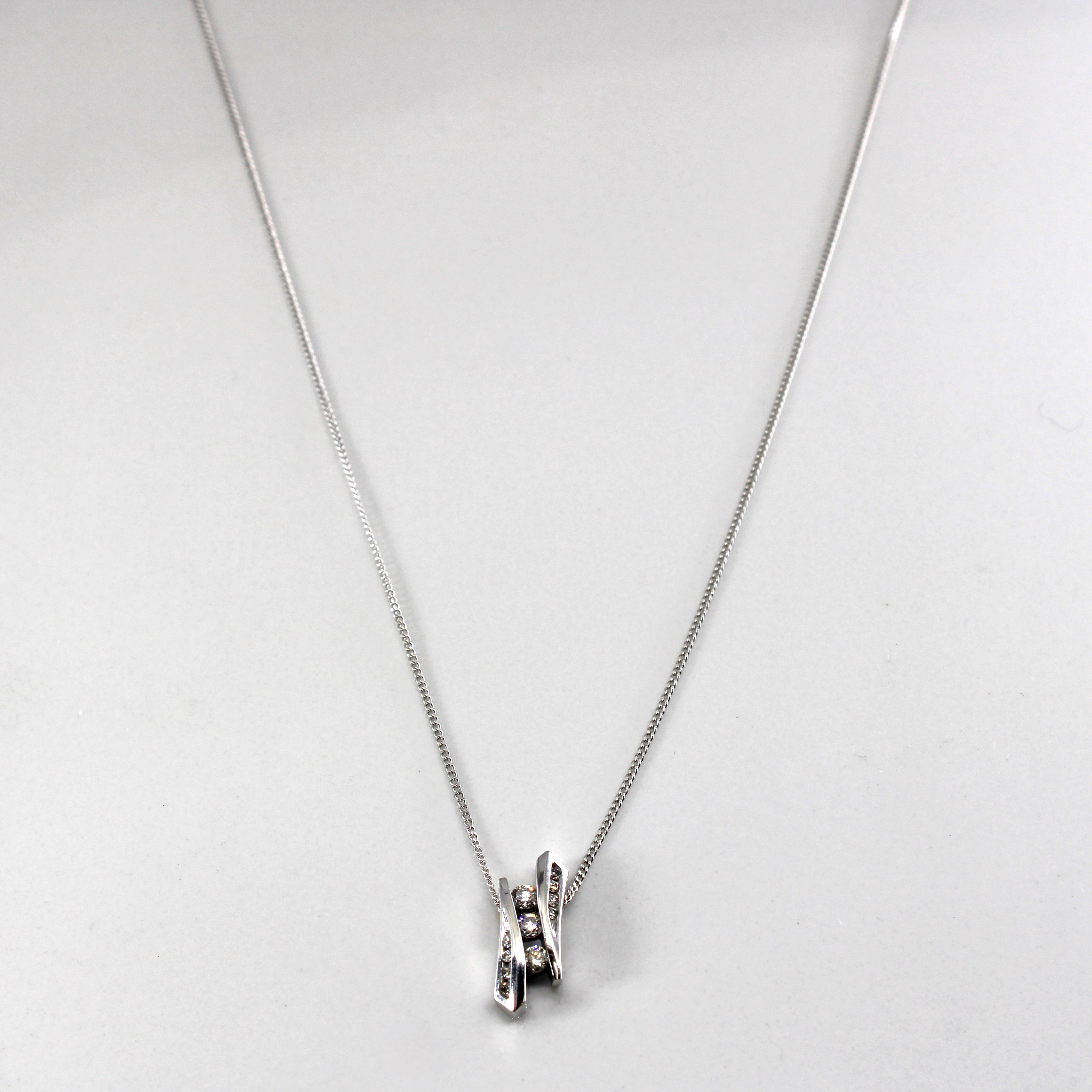 Collier pendentif en diamant serti tension | 0,15 ct | 45,7 cm (18 po) |