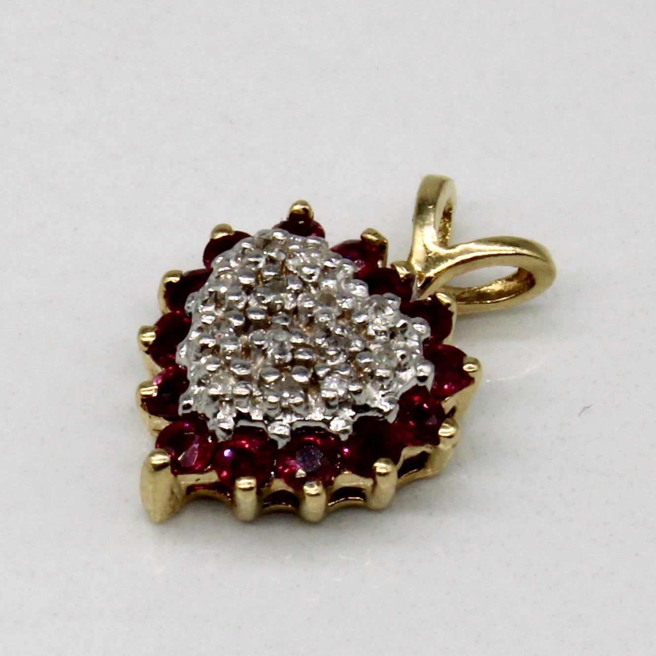 Ruby & Diamond Heart Pendant | 0.35ctw, 0.05ctw |
