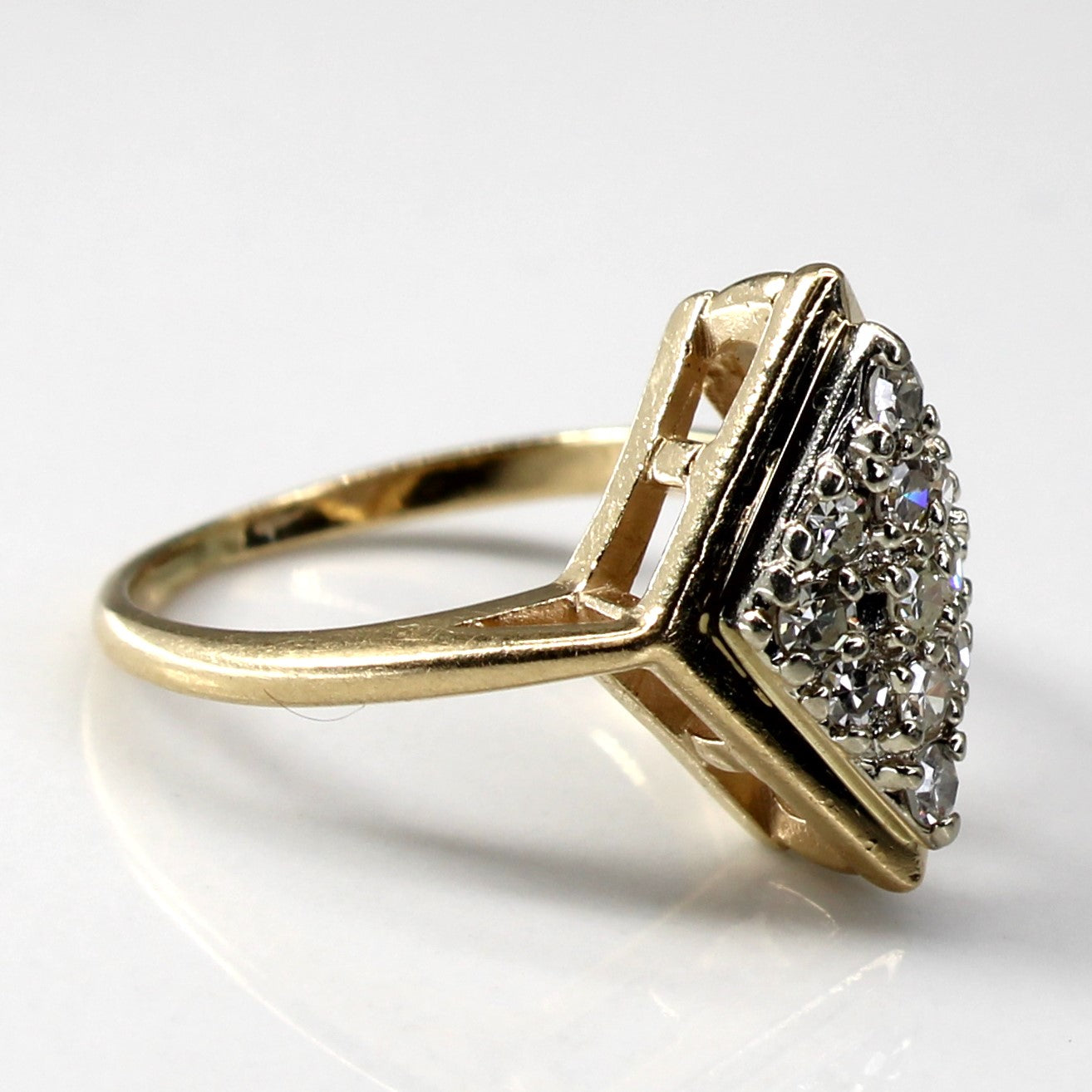 Cluster Diamond Chevron Ring |0.30ctw | SZ 4 |