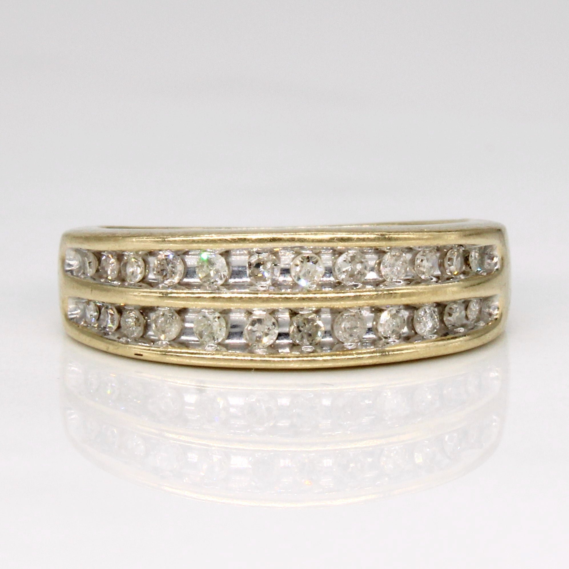 Bague sertie de diamants en canal | 0,20 ct | Taille 4,25 |