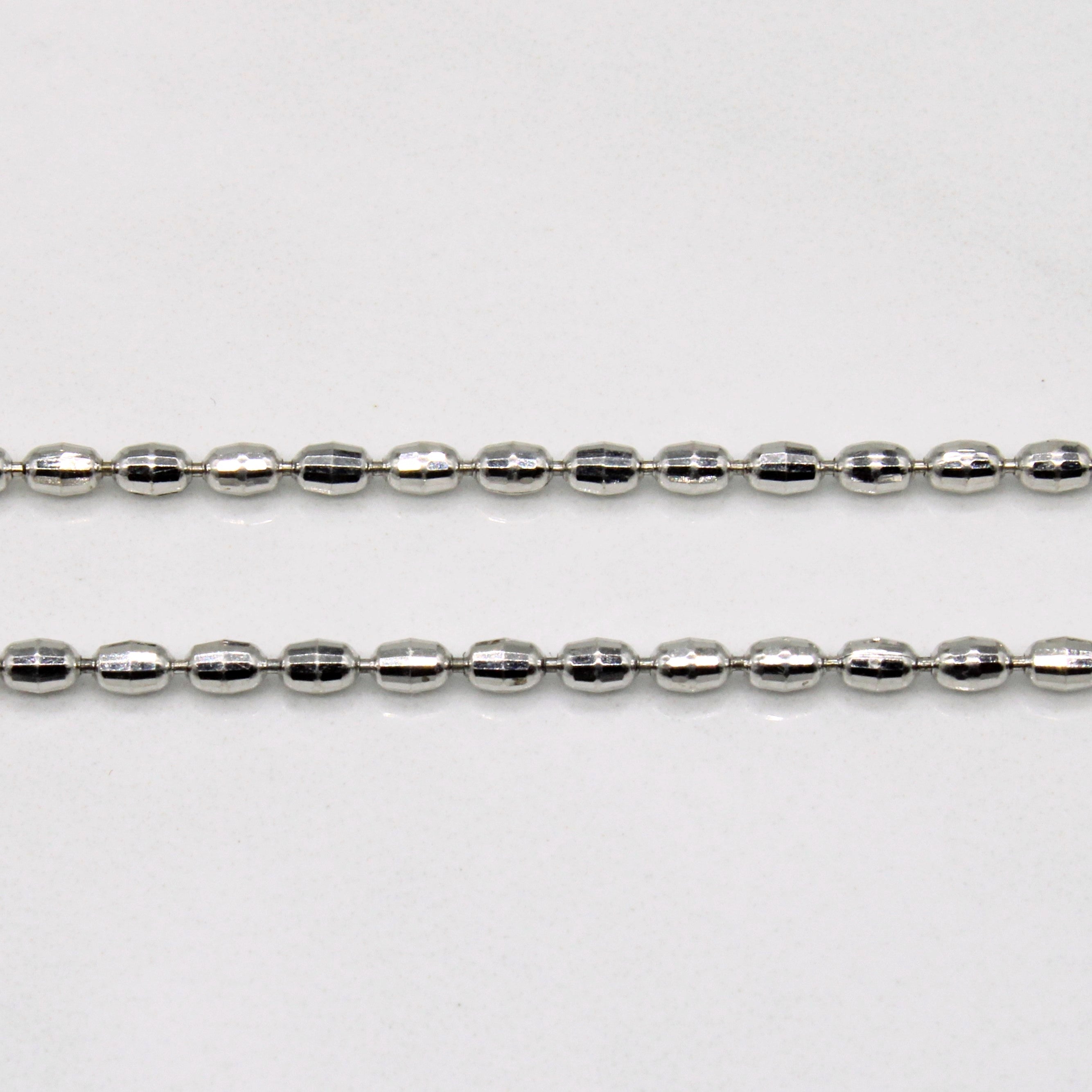 14k White Gold Bead Chain | 16.5" |