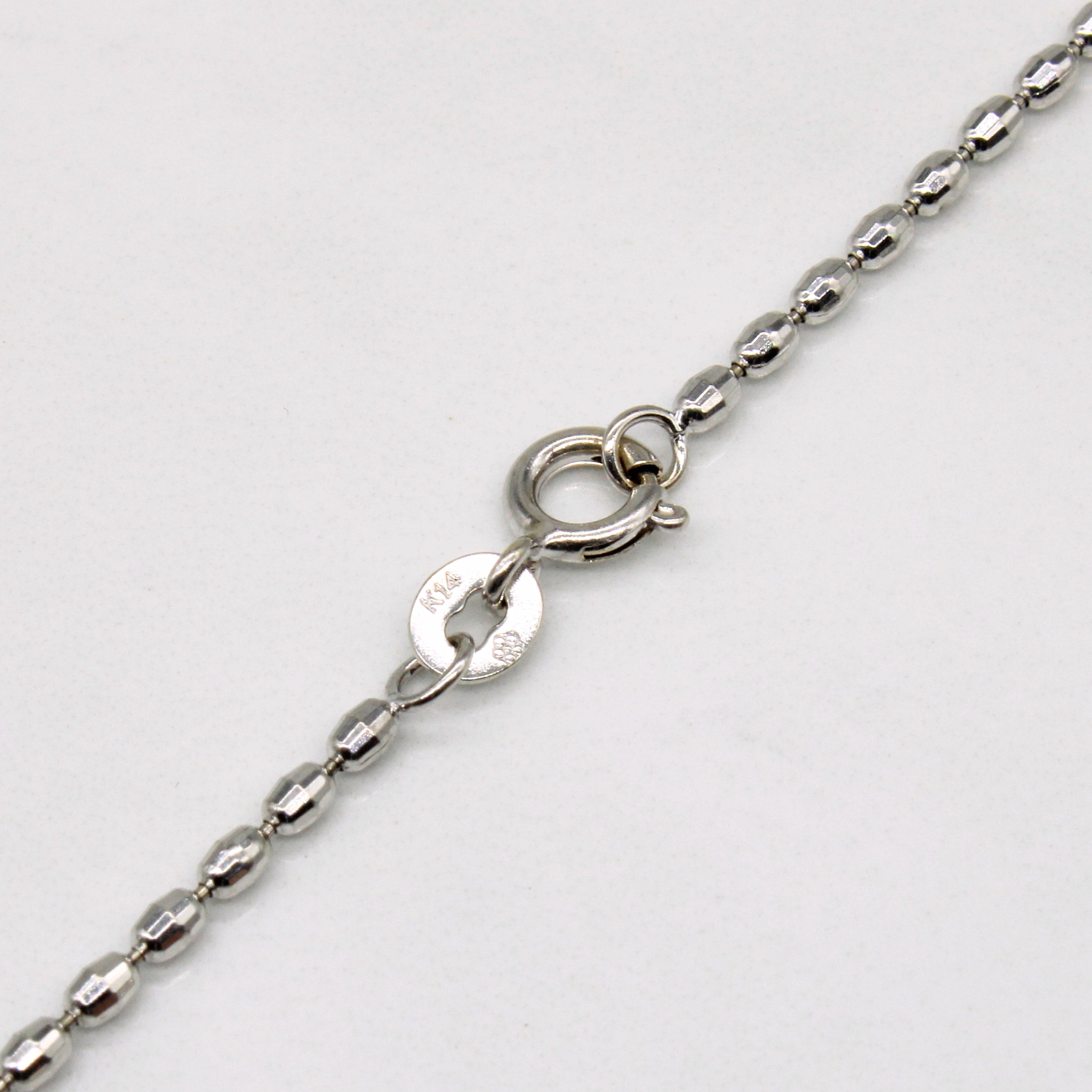 14k White Gold Bead Chain | 16.5" |