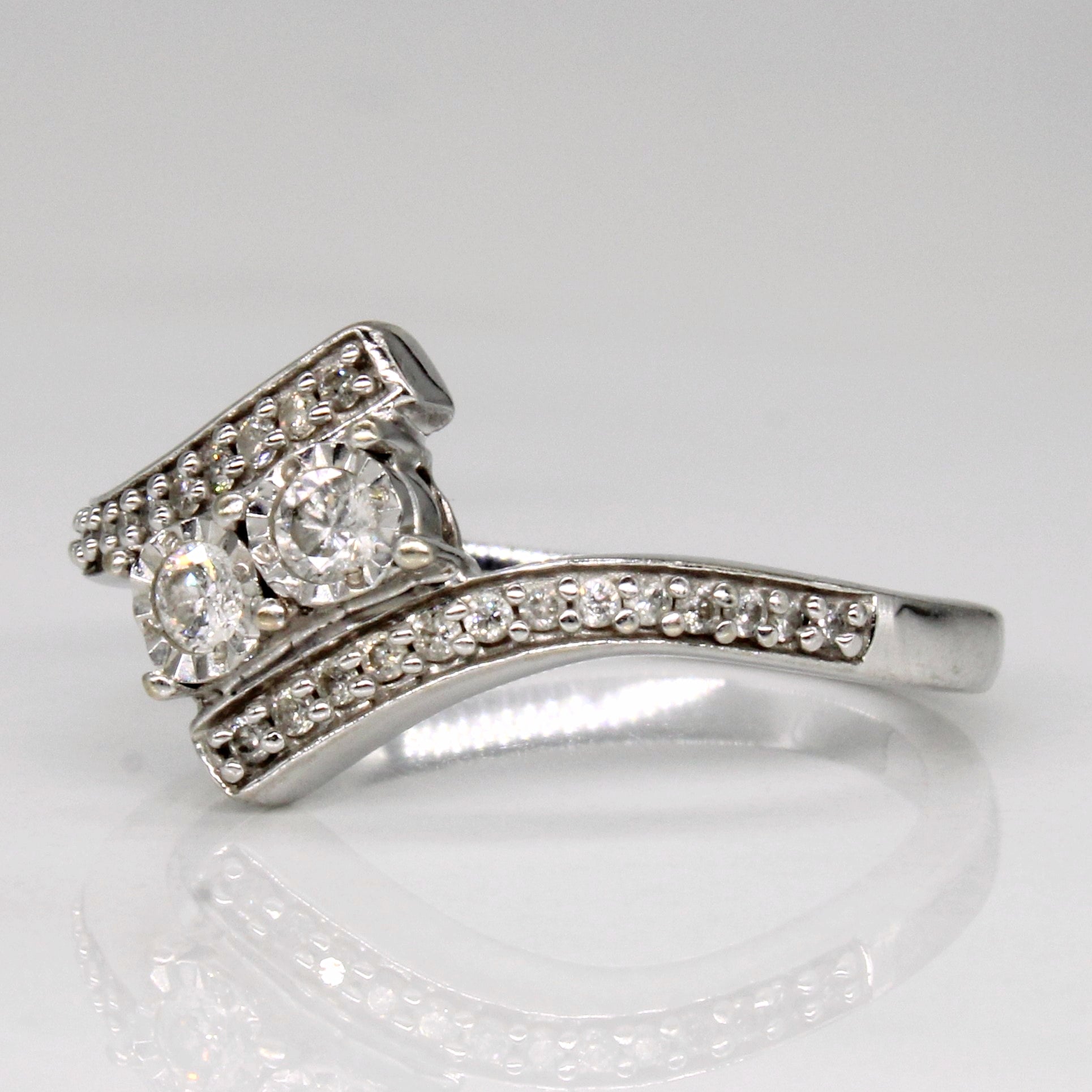 Diamond Bypass Ring | 0.24ctw | SZ 6.5 |