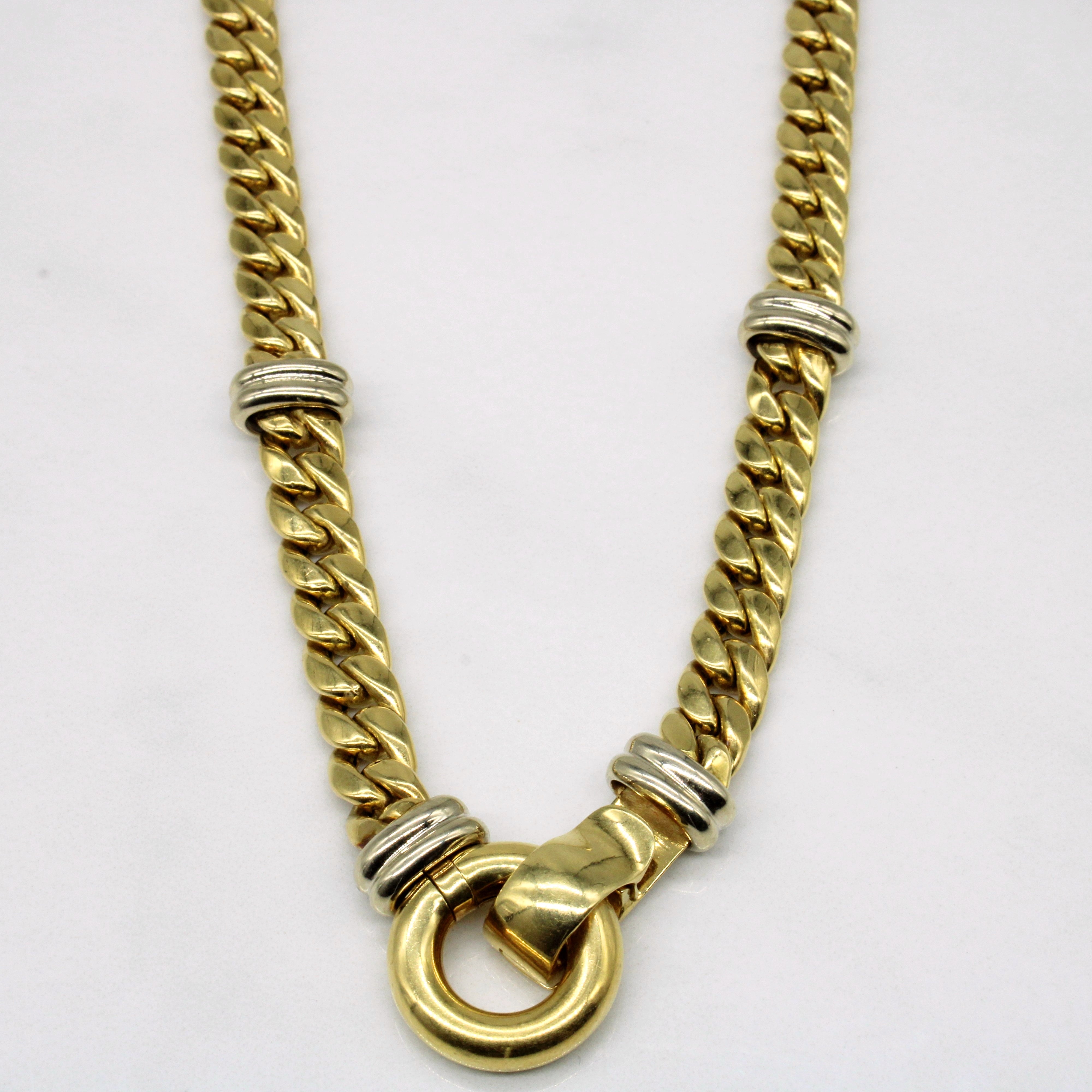 18k Two Tone Gold Necklace | 16" |