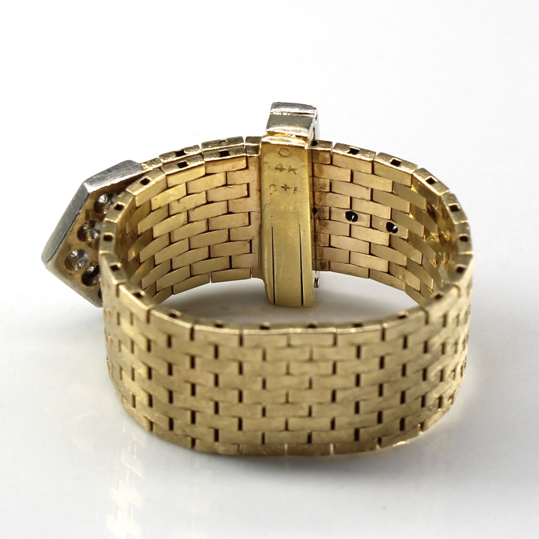 Bague en or avec boucle en diamant | 0,30 ct | Taille 7,75 |