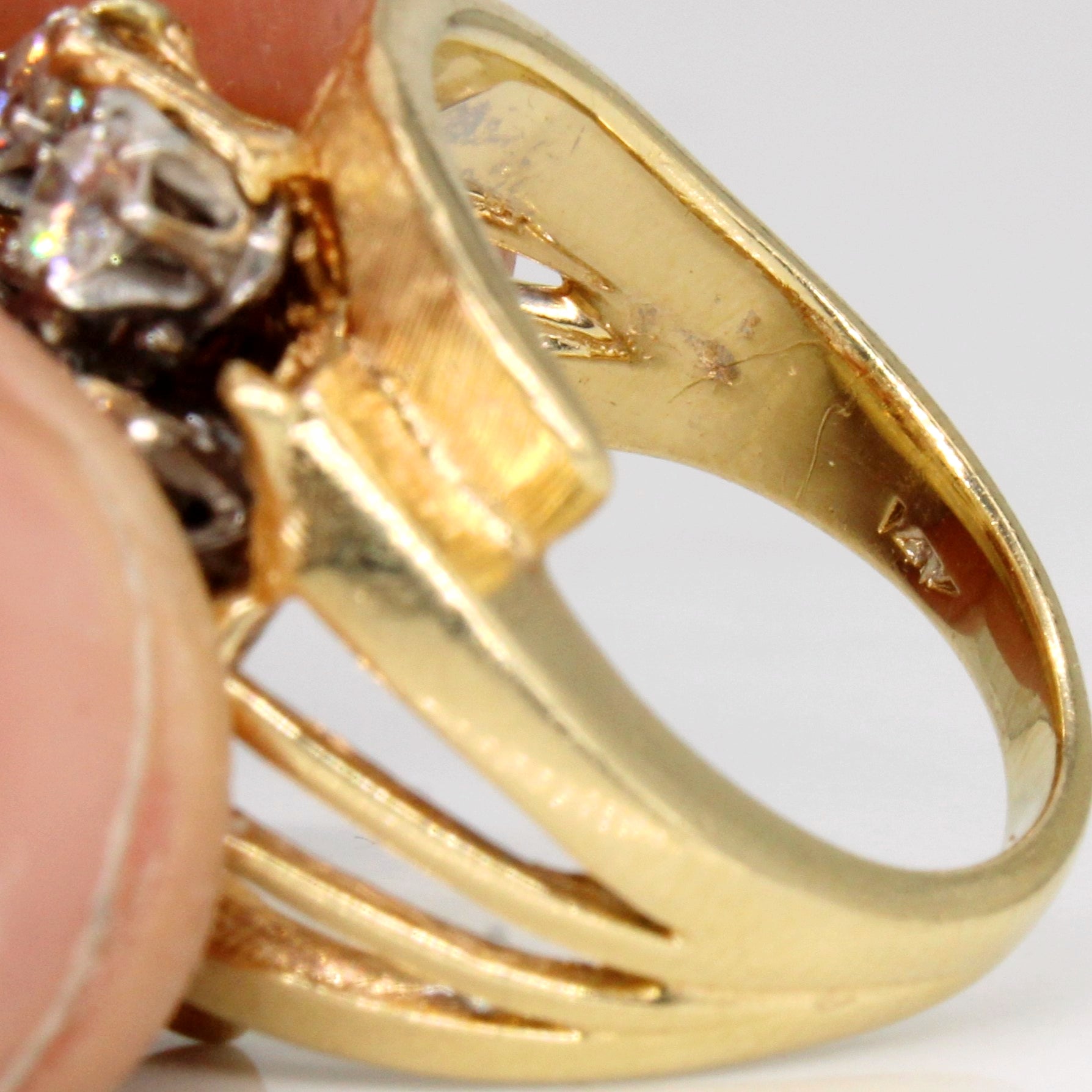 Vintage Diamond Flower Ring with Old European Cut Center Diamond | 0.80ctw | SZ 5.25 |