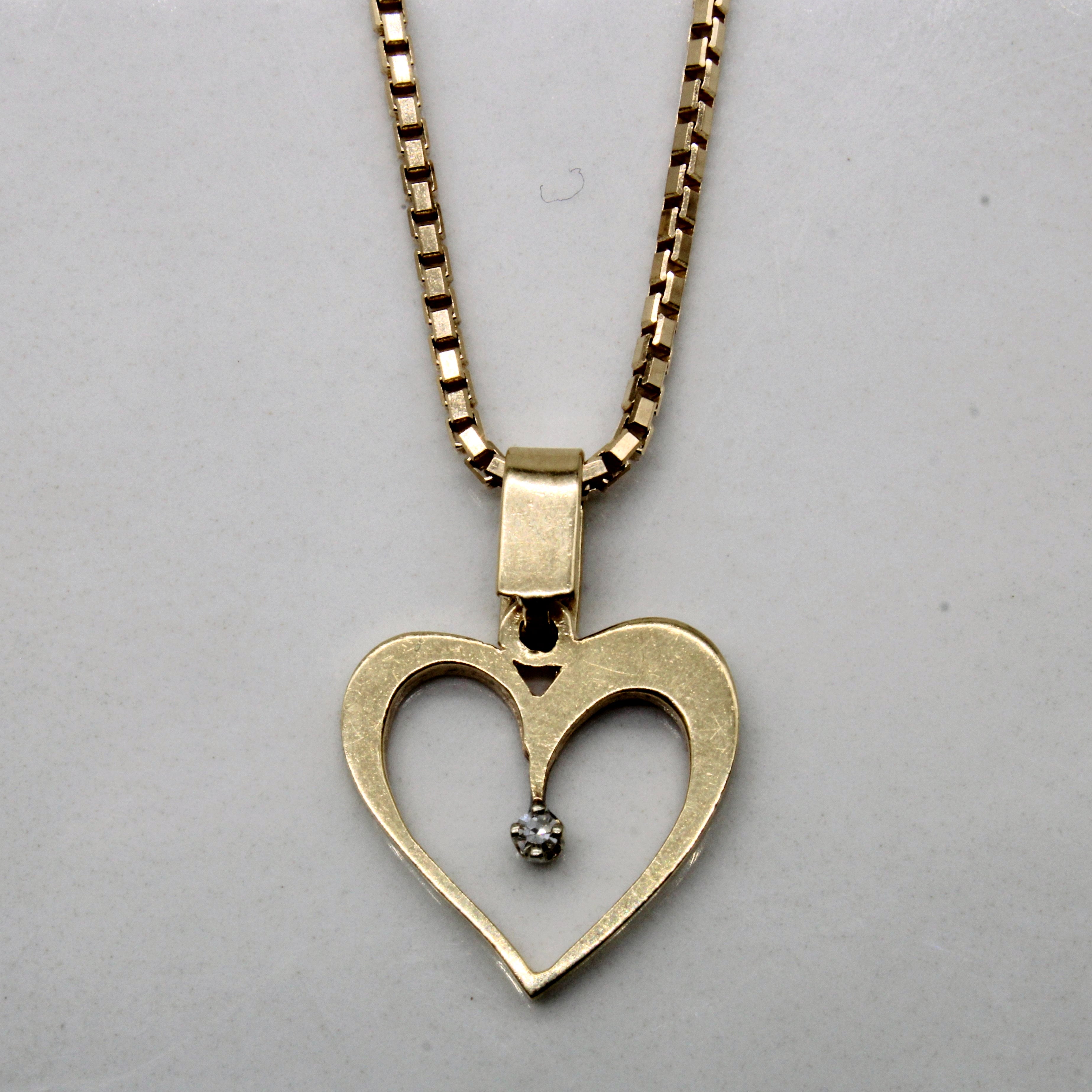 Diamond Heart Pendant Necklace | 0.01ct | 20" |