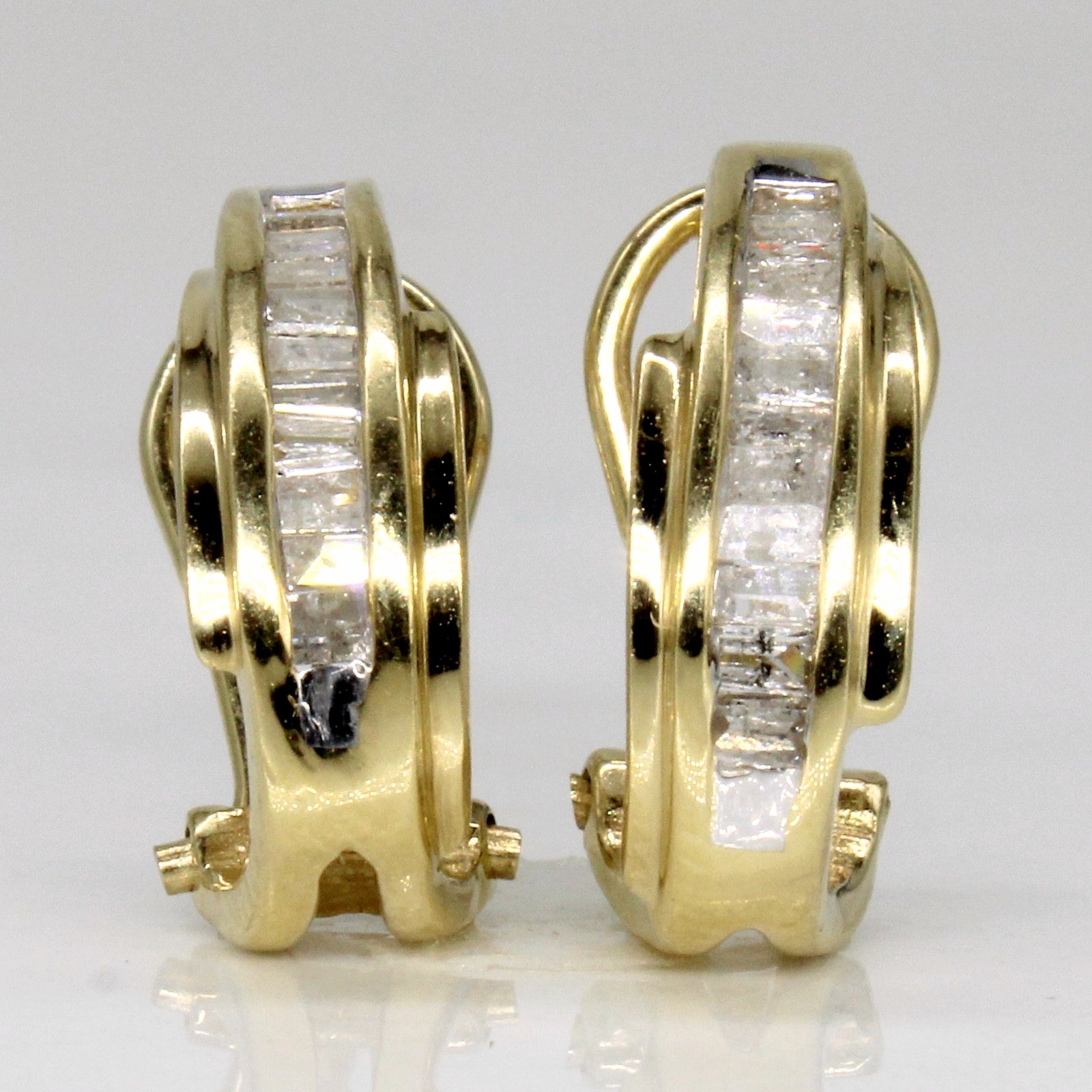Channel Set Diamond Hoop 14k Earrings | 0.48ctw |