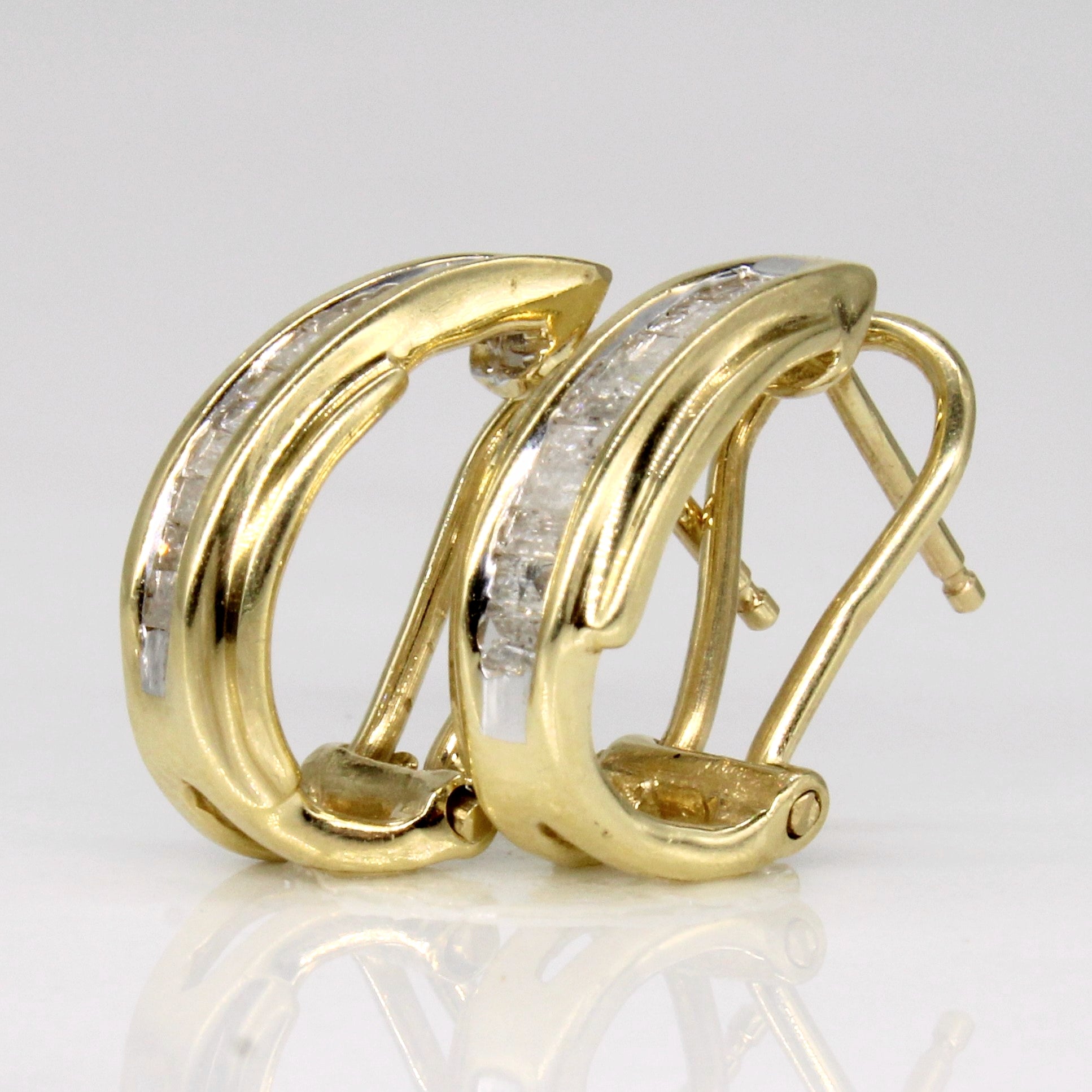 Channel Set Diamond Hoop 14k Earrings | 0.48ctw |
