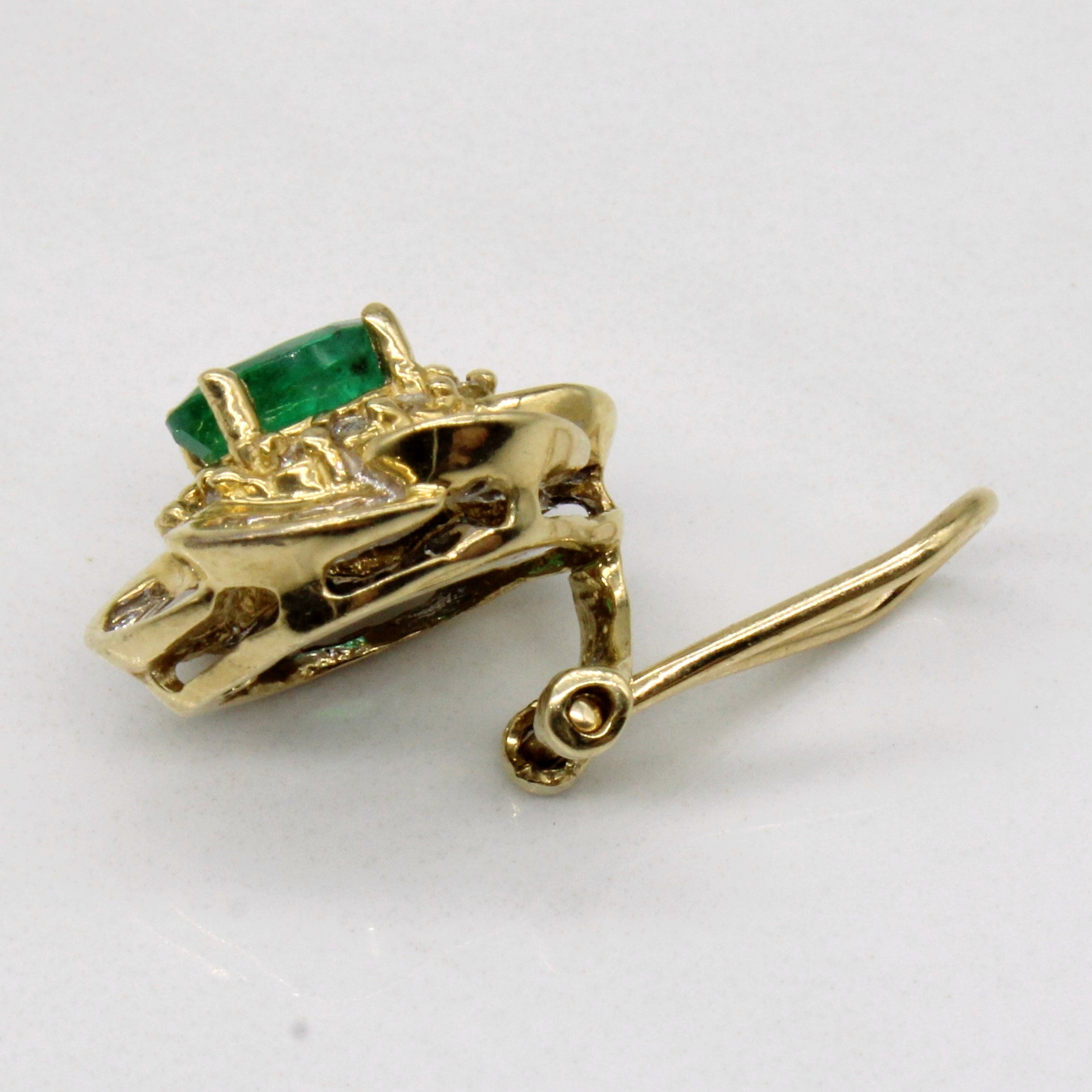 Emerald & Diamond Clip On 14k Earrings | 1.52ctw, 1.02ctw |
