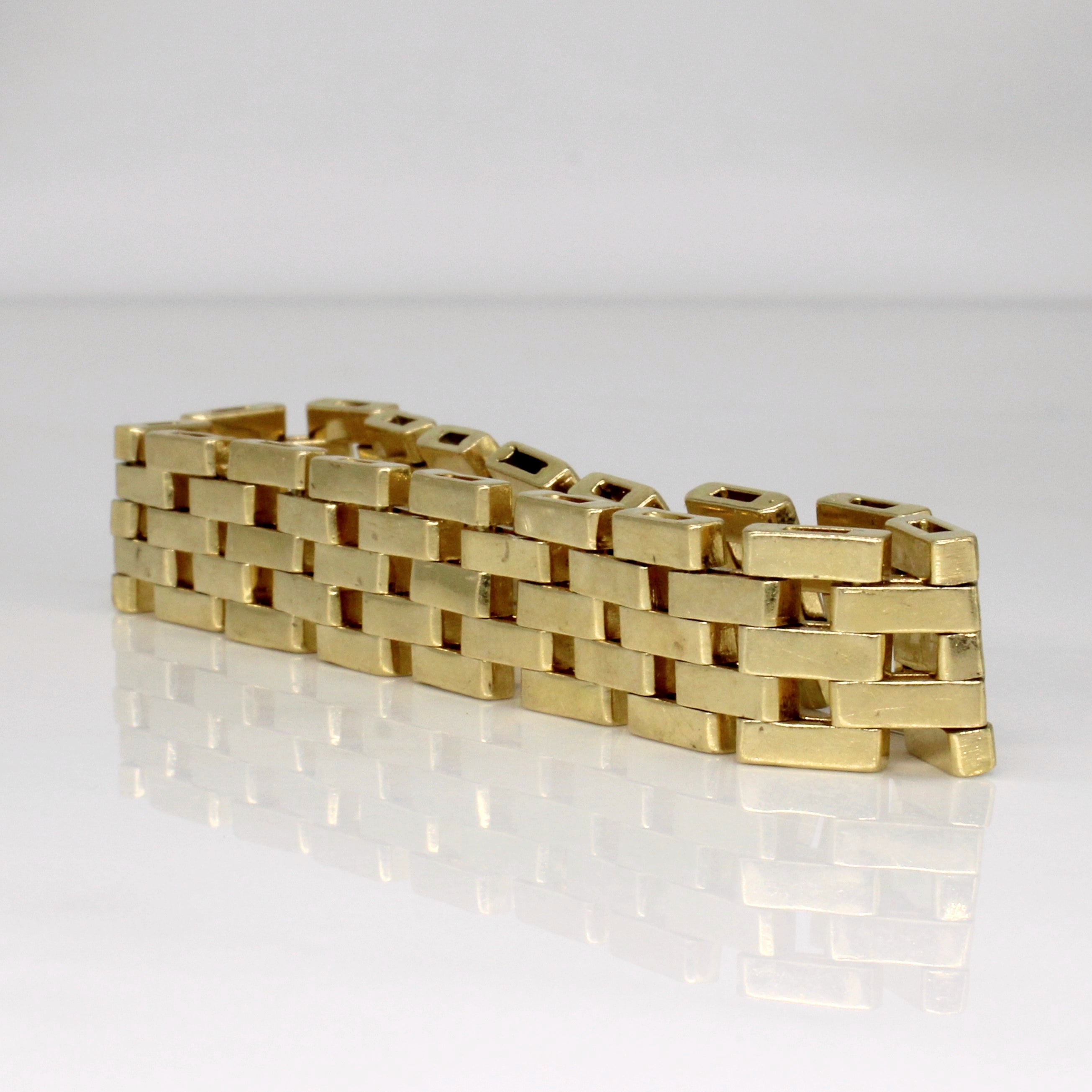 18k Yellow Gold Panther Link Bracelet | 7" |