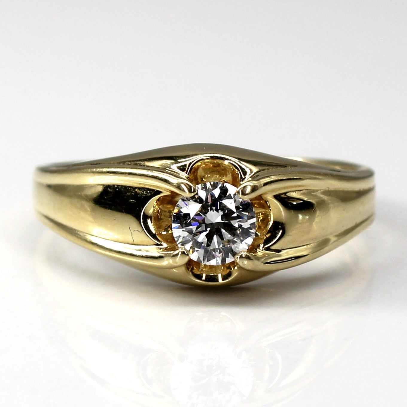 Claw Set Solitaire Diamond Ring |0.49ct | SZ 10 |