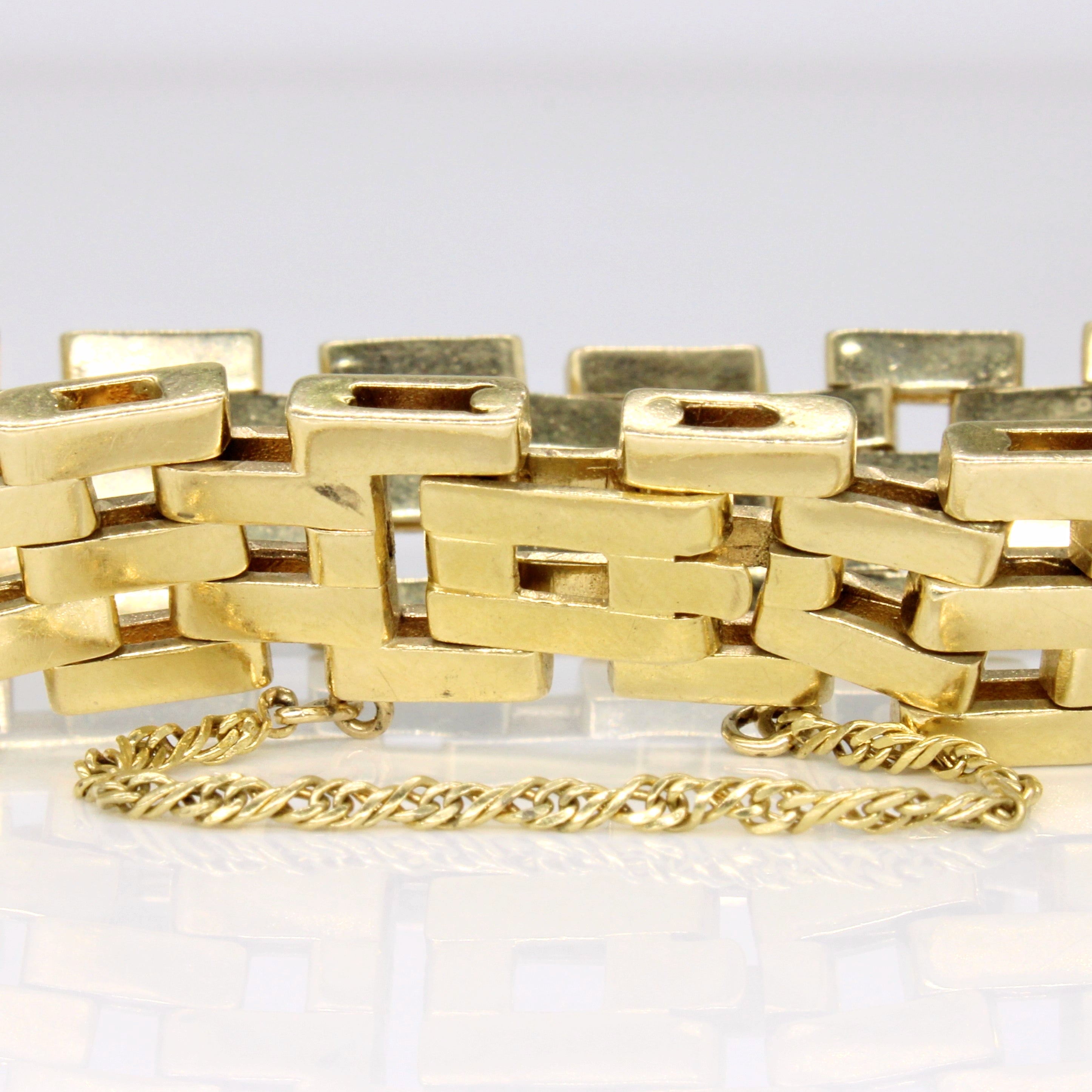 18k Yellow Gold Panther Link Bracelet | 7" |