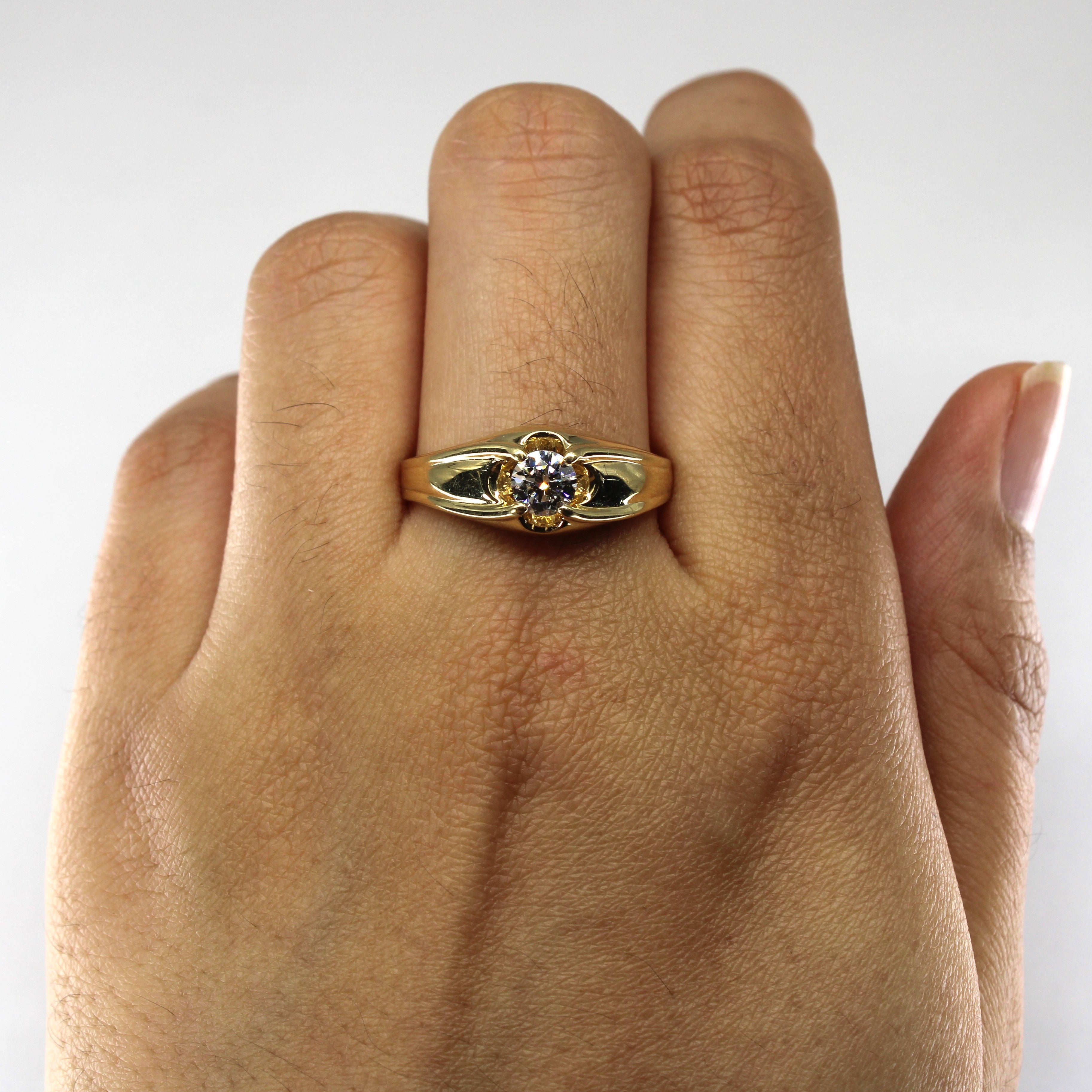 Claw Set Solitaire Diamond Ring |0.49ct | SZ 10 |