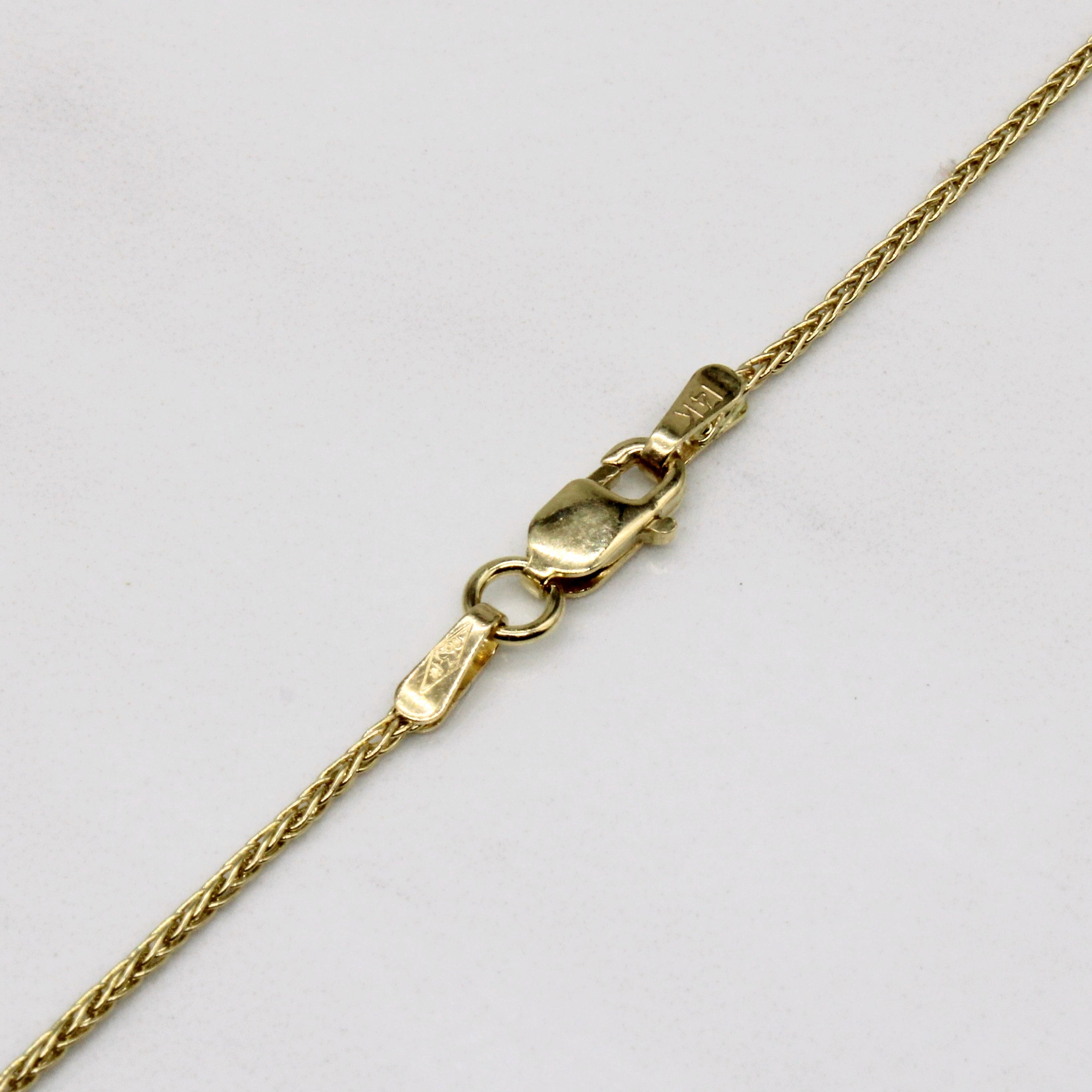 Diamond Three Stone Column Pendant & 14k Necklace | 0.94ctw | 22" |