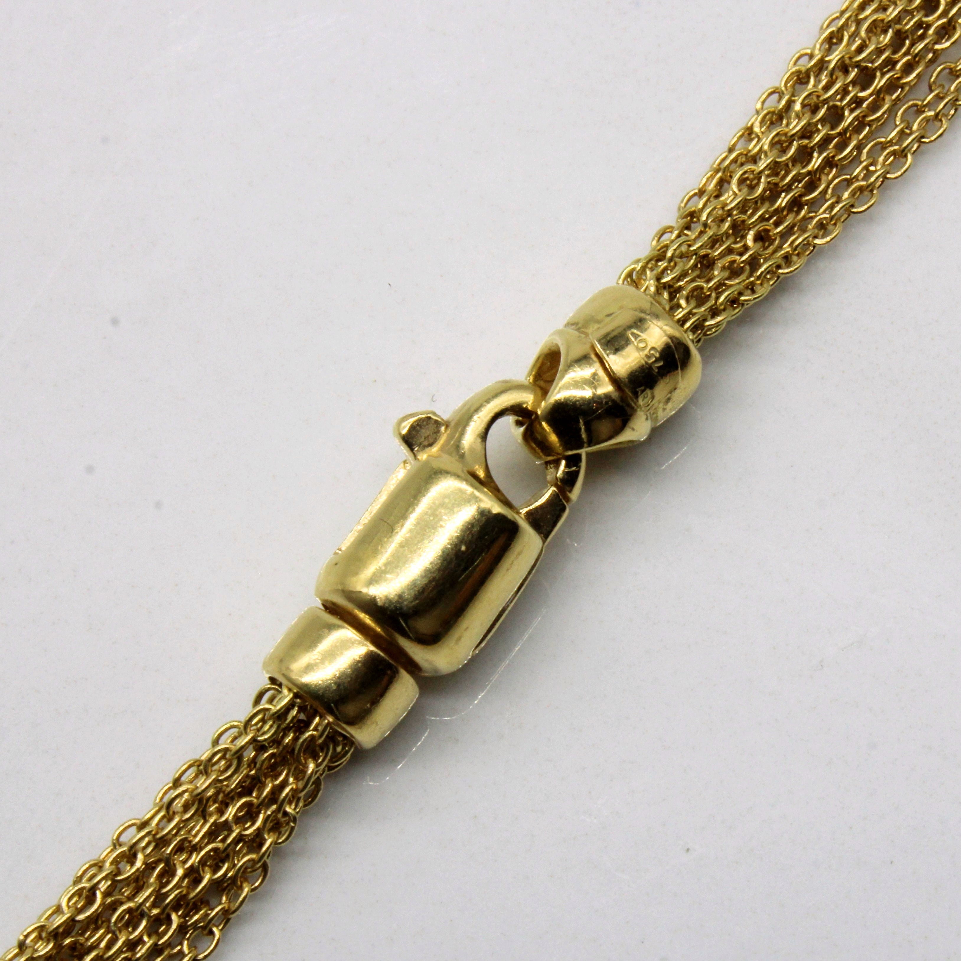 18k Yellow Gold Tiered Chain Necklace | 17" |