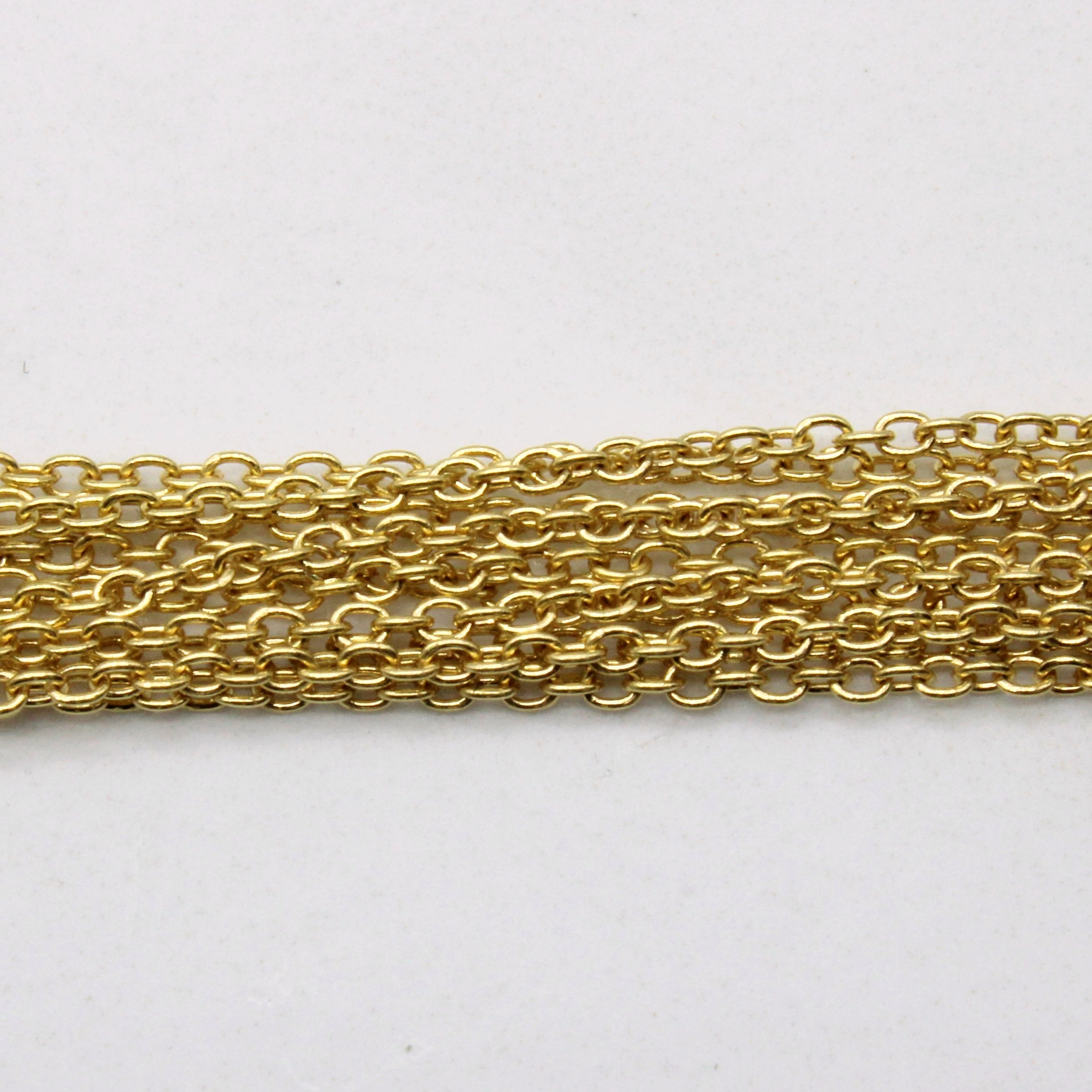 18k Yellow Gold Tiered Chain Necklace | 17" |