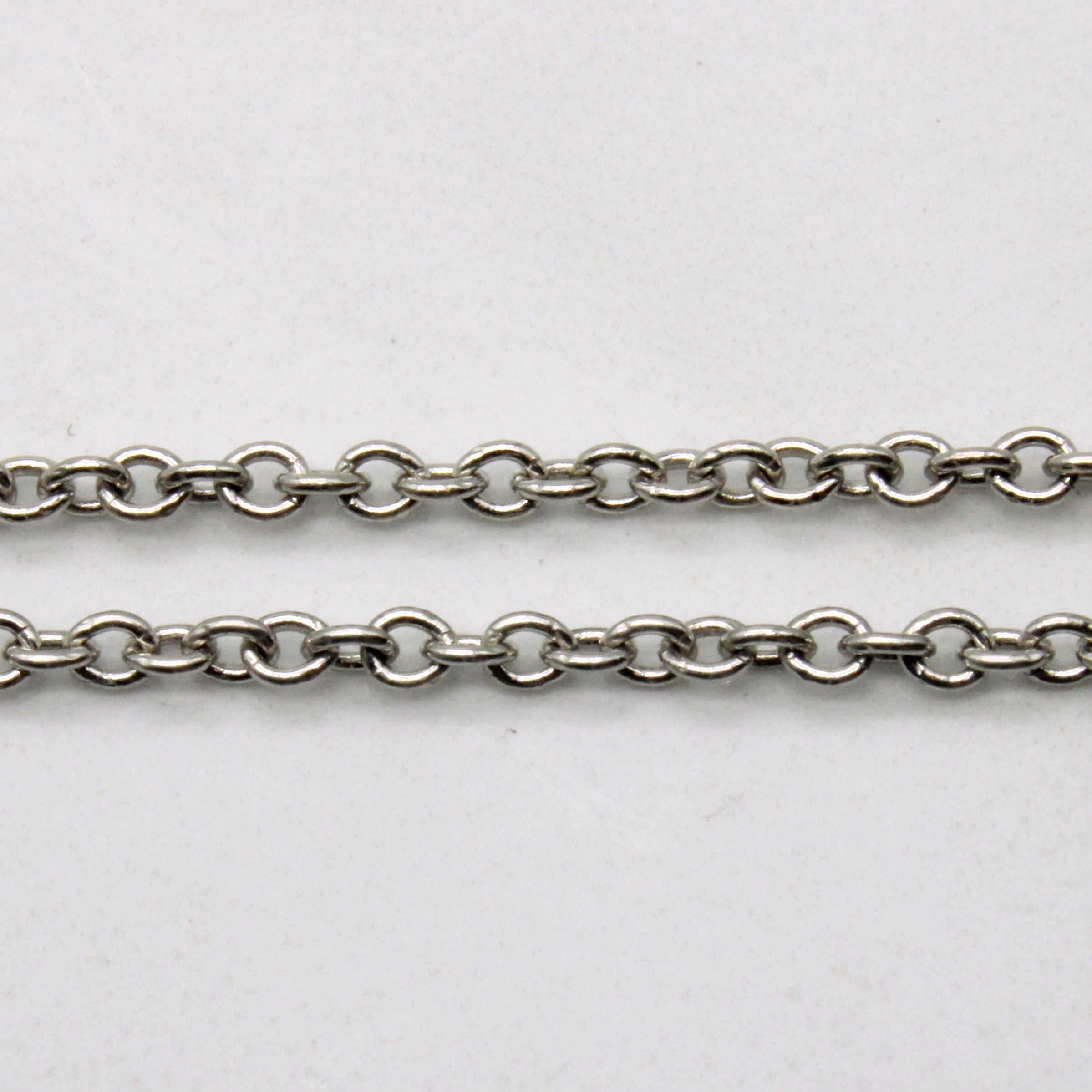 Platinum Ankh Pendant Necklace | 18" |