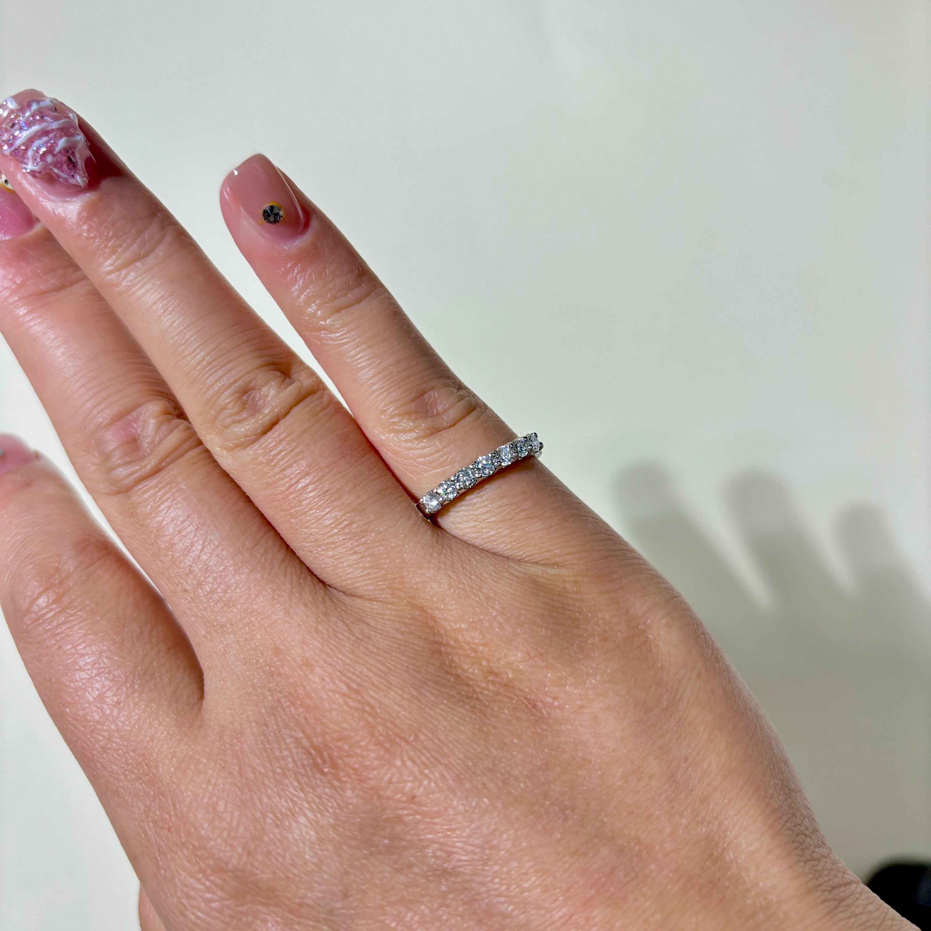 14K White Gold Semi Eternity Diamond Band | 0.39ctw | SZ 5.25 |