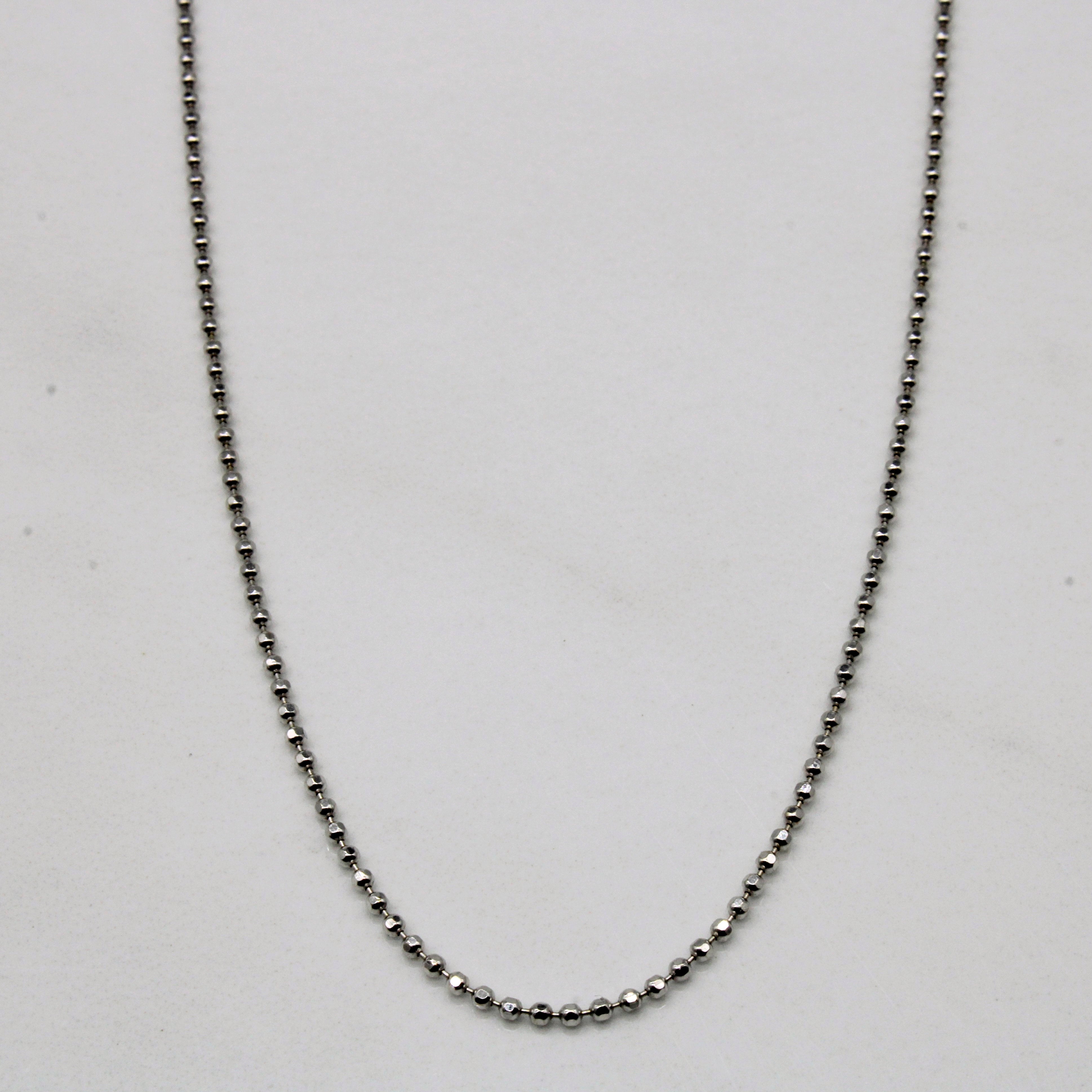 14k White Gold Bead Chain | 16" |
