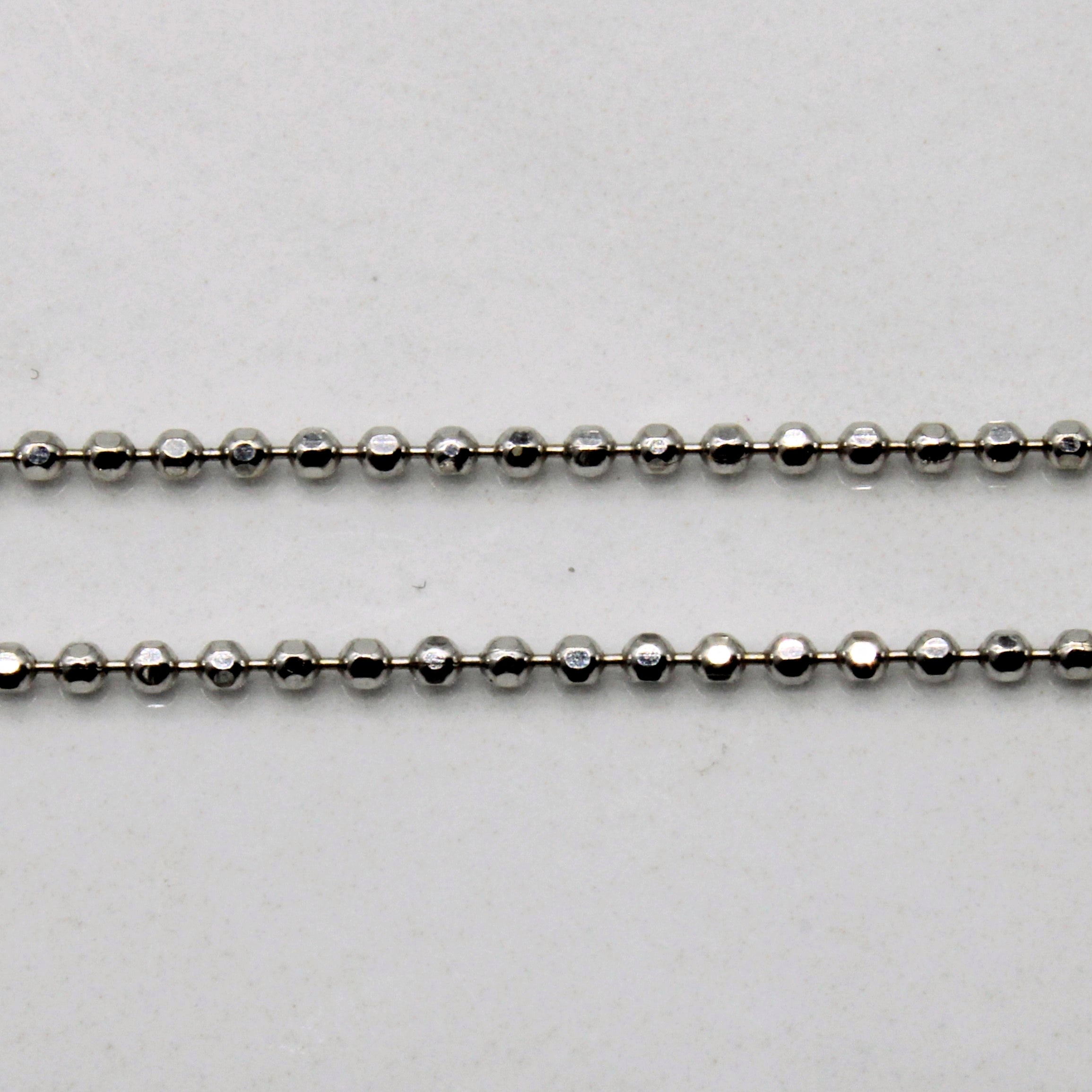 14k White Gold Bead Chain | 16" |