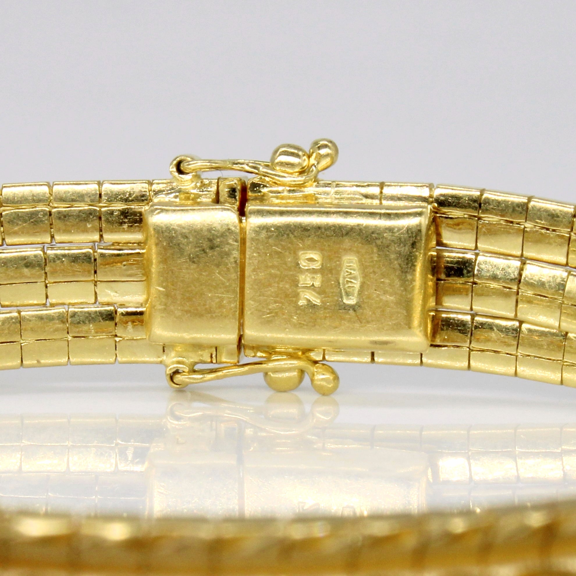 Bracelet vintage italien à plusieurs rangs en or jaune 18 carats | 7,5" |