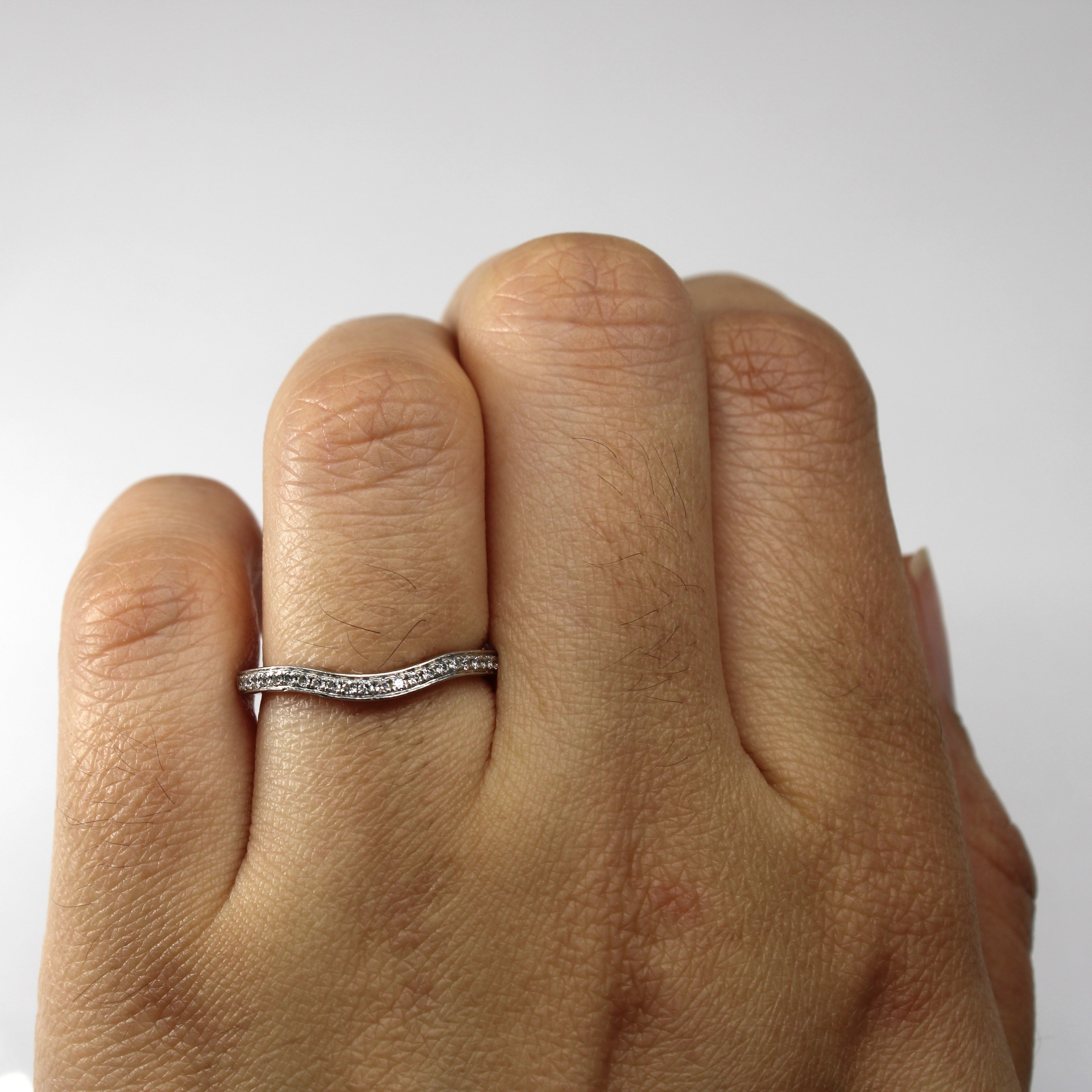 Diamond Contour Wedding Band in Platinum | 0.12ctw | SZ 5.25 |