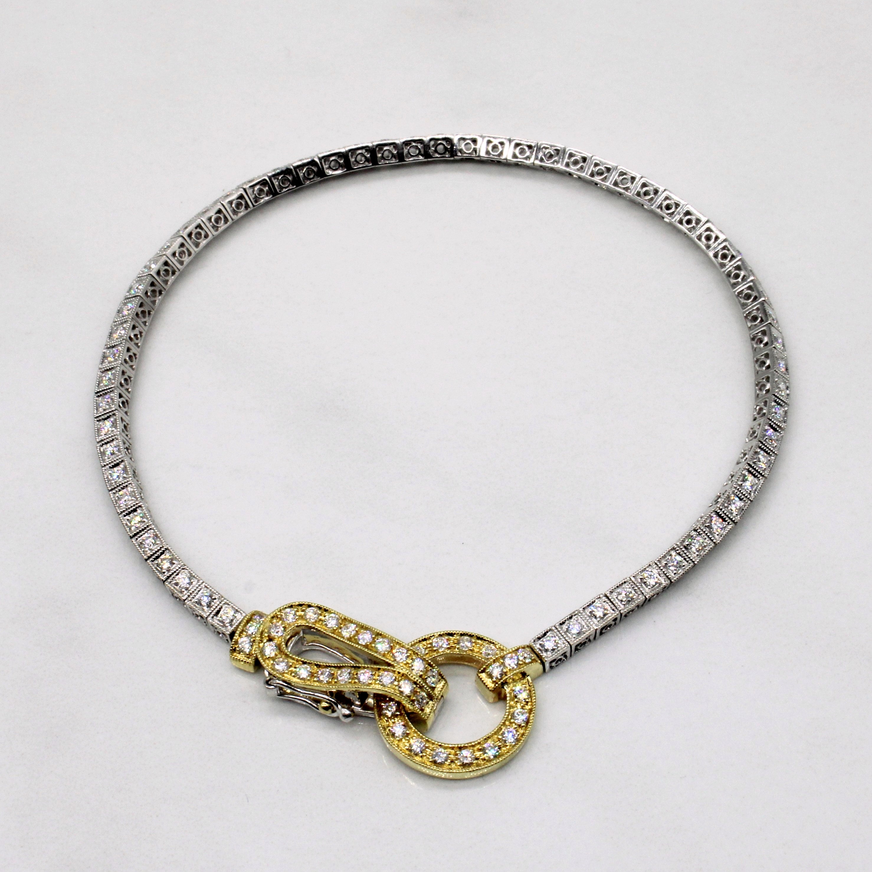 Bracelet à boucle sertie de diamants | 1,02 ct | 17,8 cm |