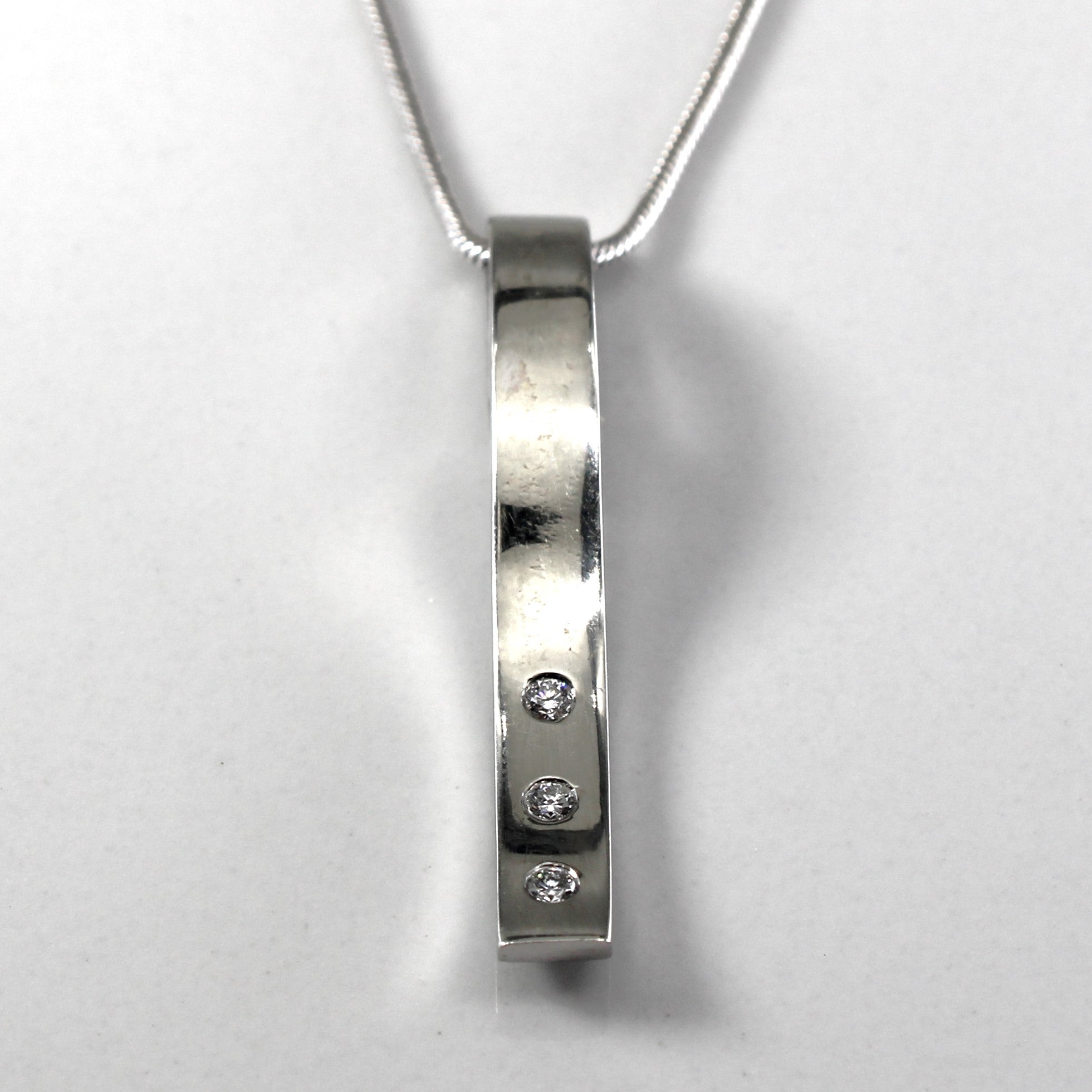 Flush Set Diamond Pendant Necklace | 0.04ctw | 15"|