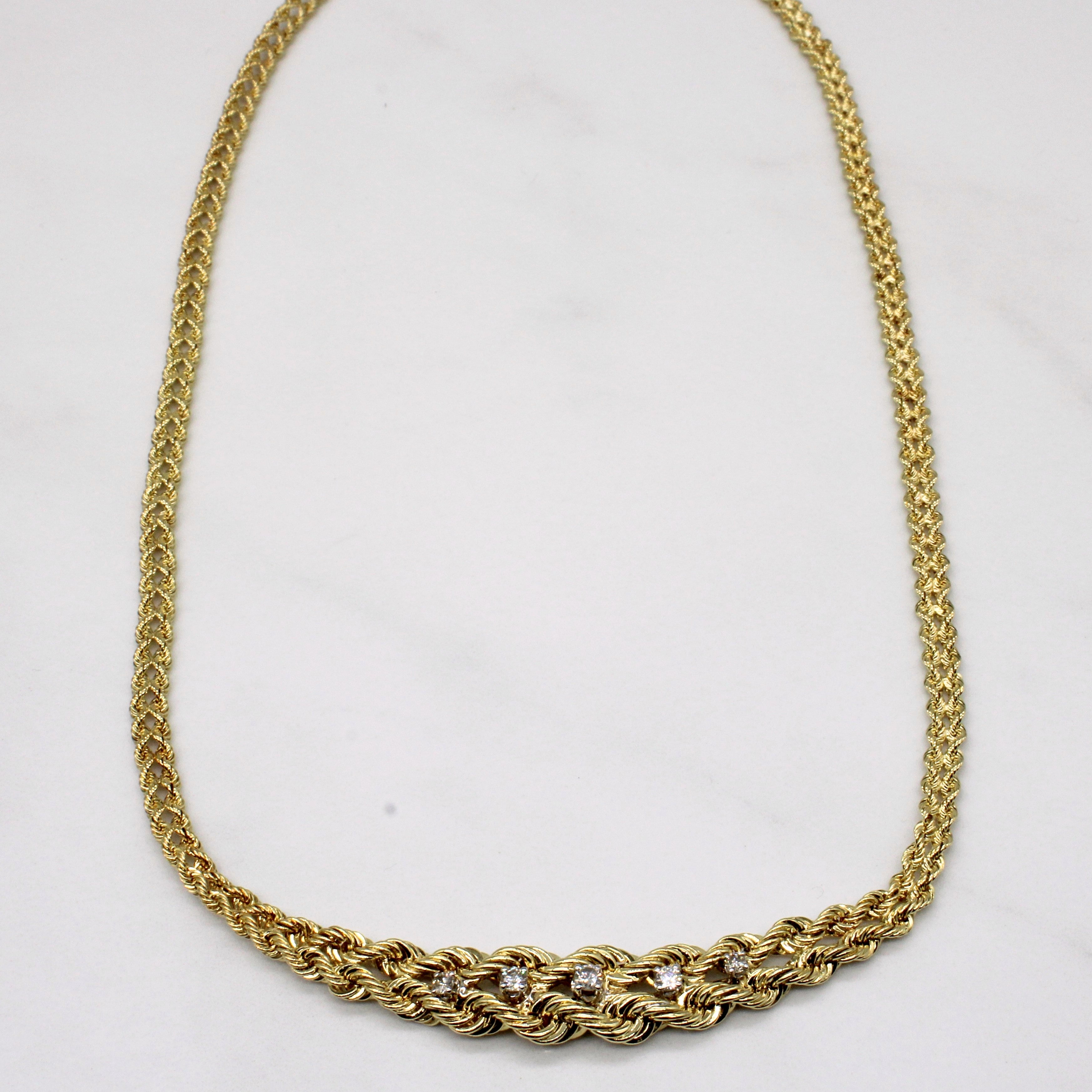 Diamond Rope Chain Necklace | 0.22ctw | 16" |