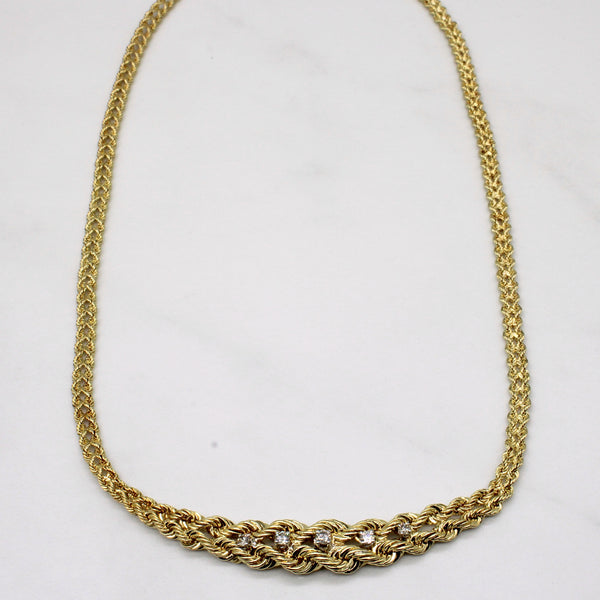 Diamond Rope Chain Necklace | 0.22ctw | 16