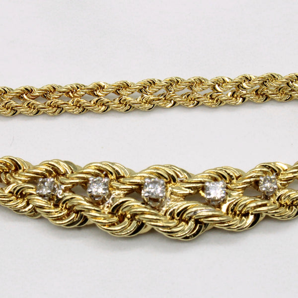 Diamond Rope Chain Necklace | 0.22ctw | 16