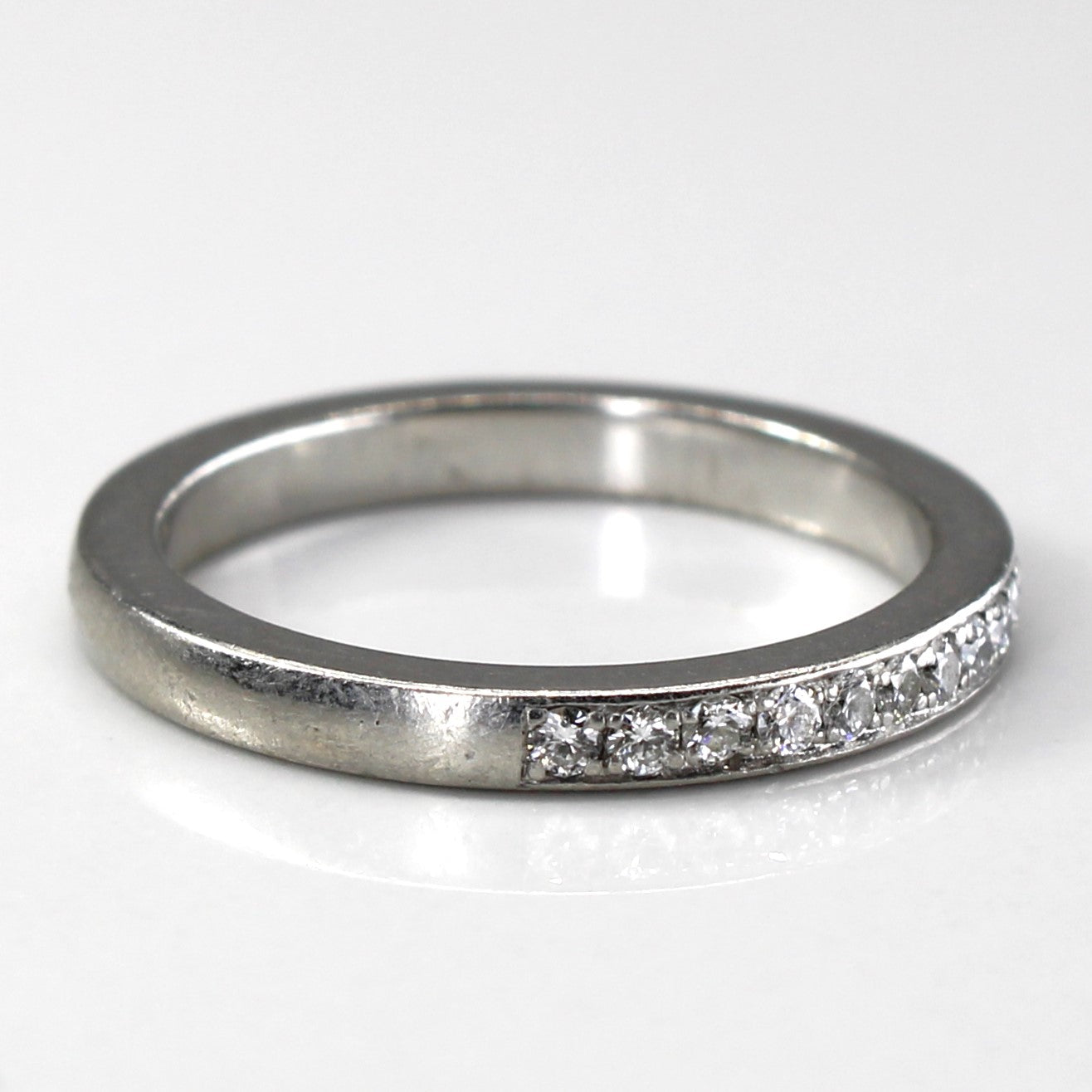 Platinum Diamond Semi Eternity Band | 0.21ctw | SZ 5 |