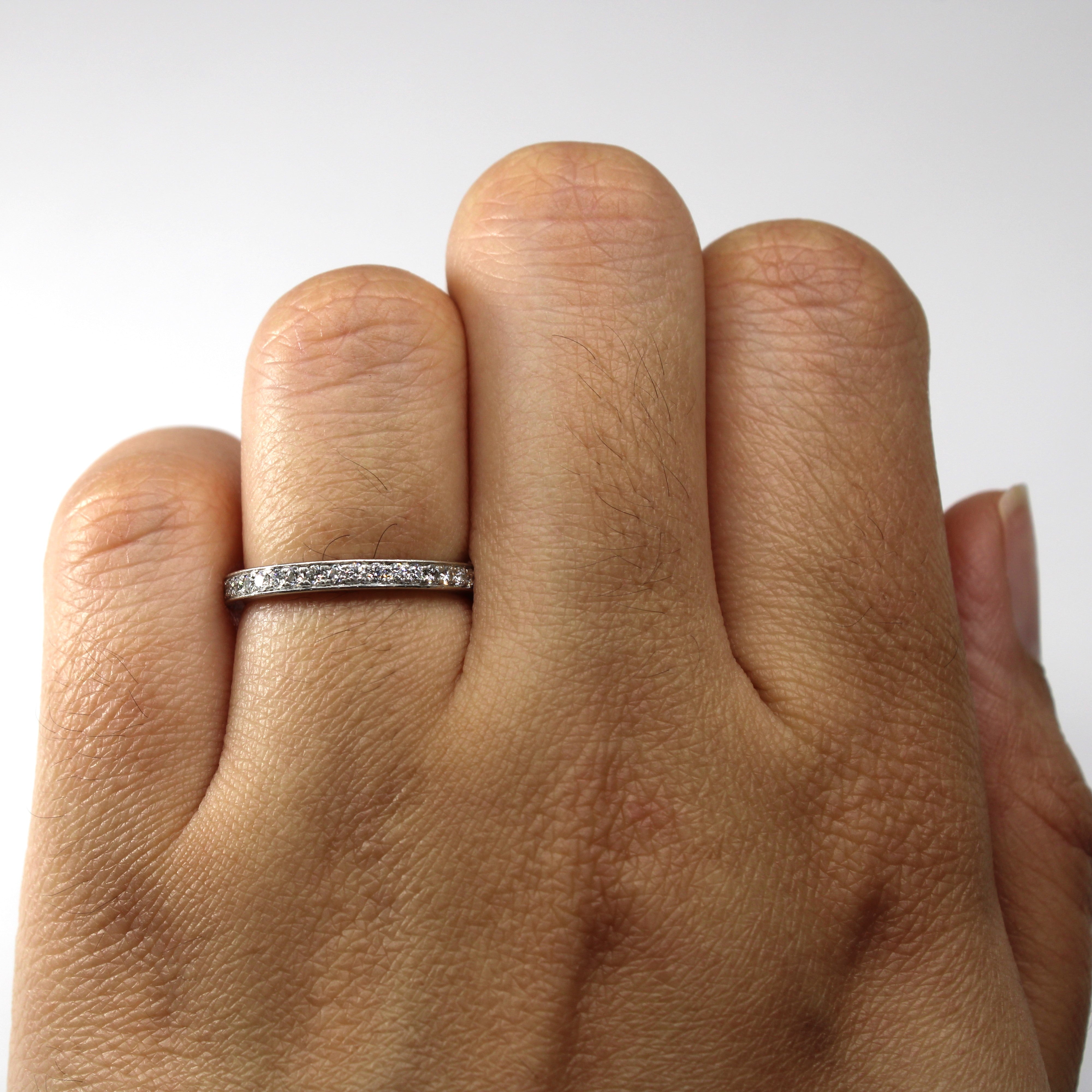 Platinum Diamond Semi Eternity Band | 0.21ctw | SZ 5 |