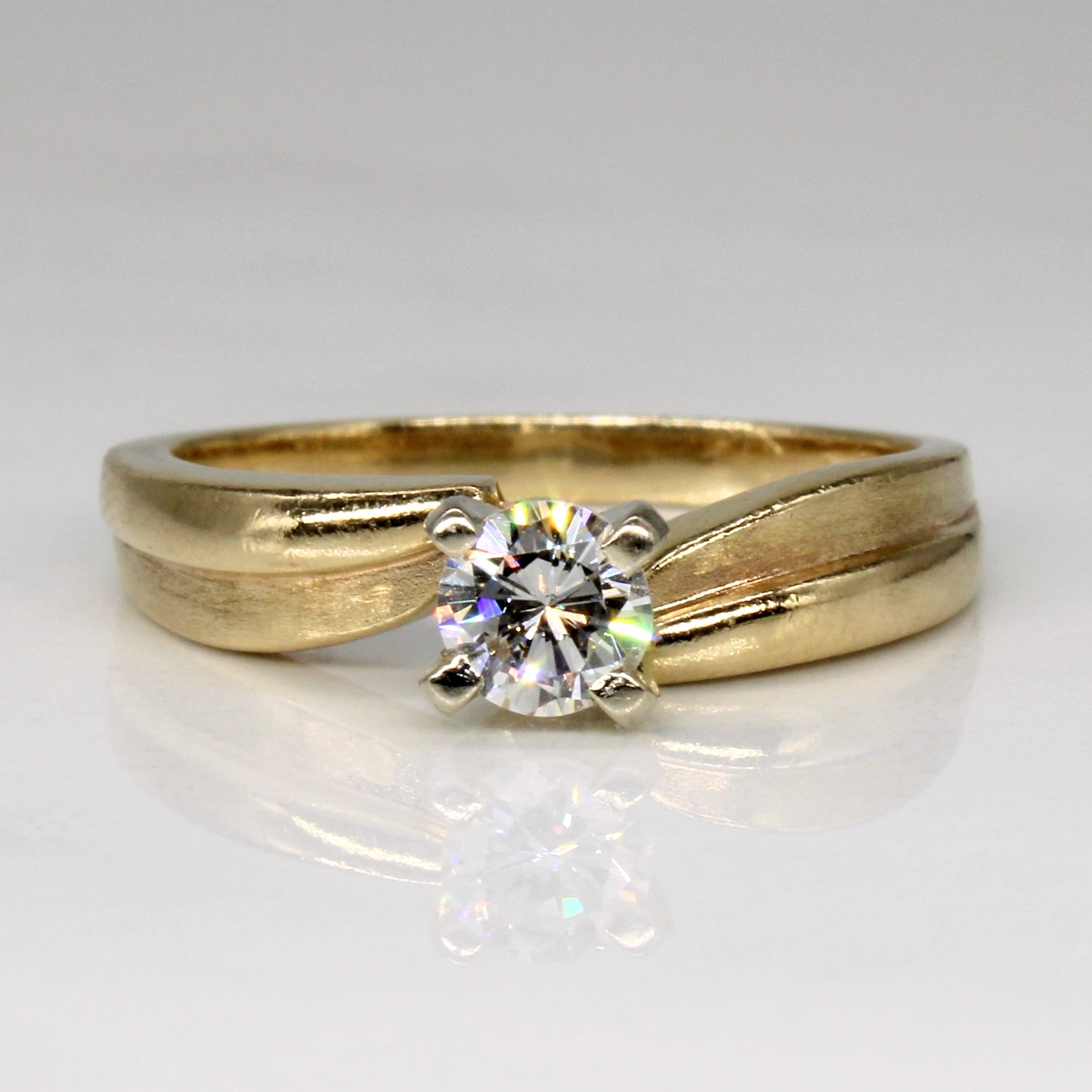 Cathedral Set Diamond Engagement Ring | 0.37ct | SZ 7.25 |