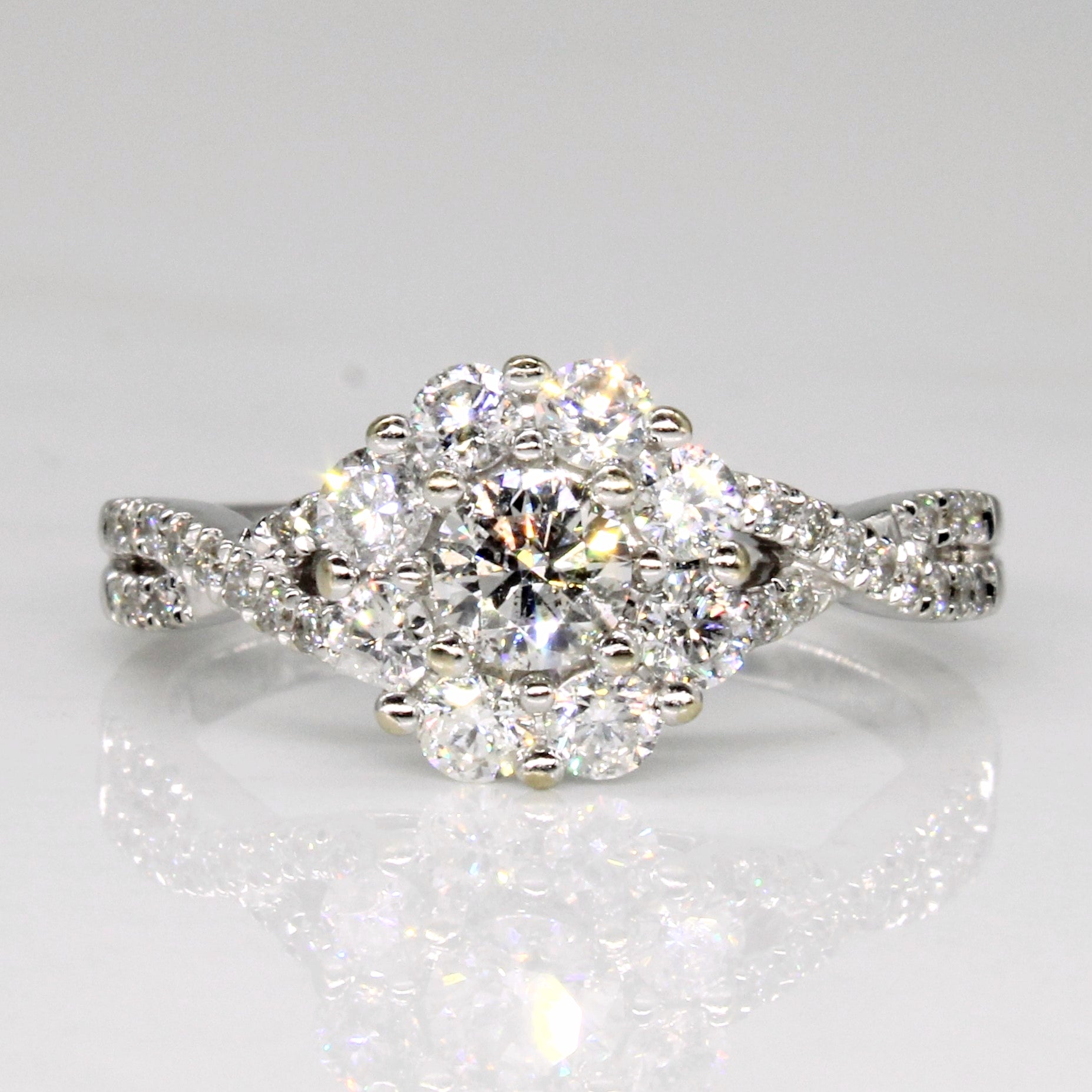 Canadian Diamond Halo Engagement Ring | 0.97ctw | SZ 6.75 |